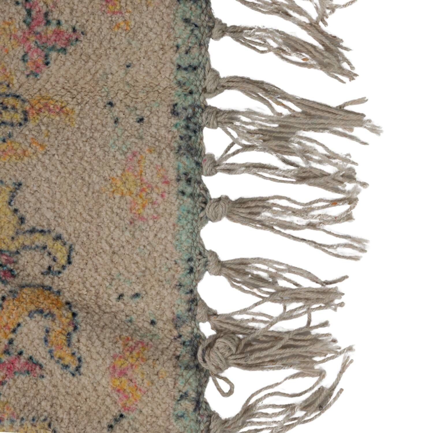 Hello Honey® 4ft. x 6ft. Cotton Chenille Distressed Print Rug with Fringe