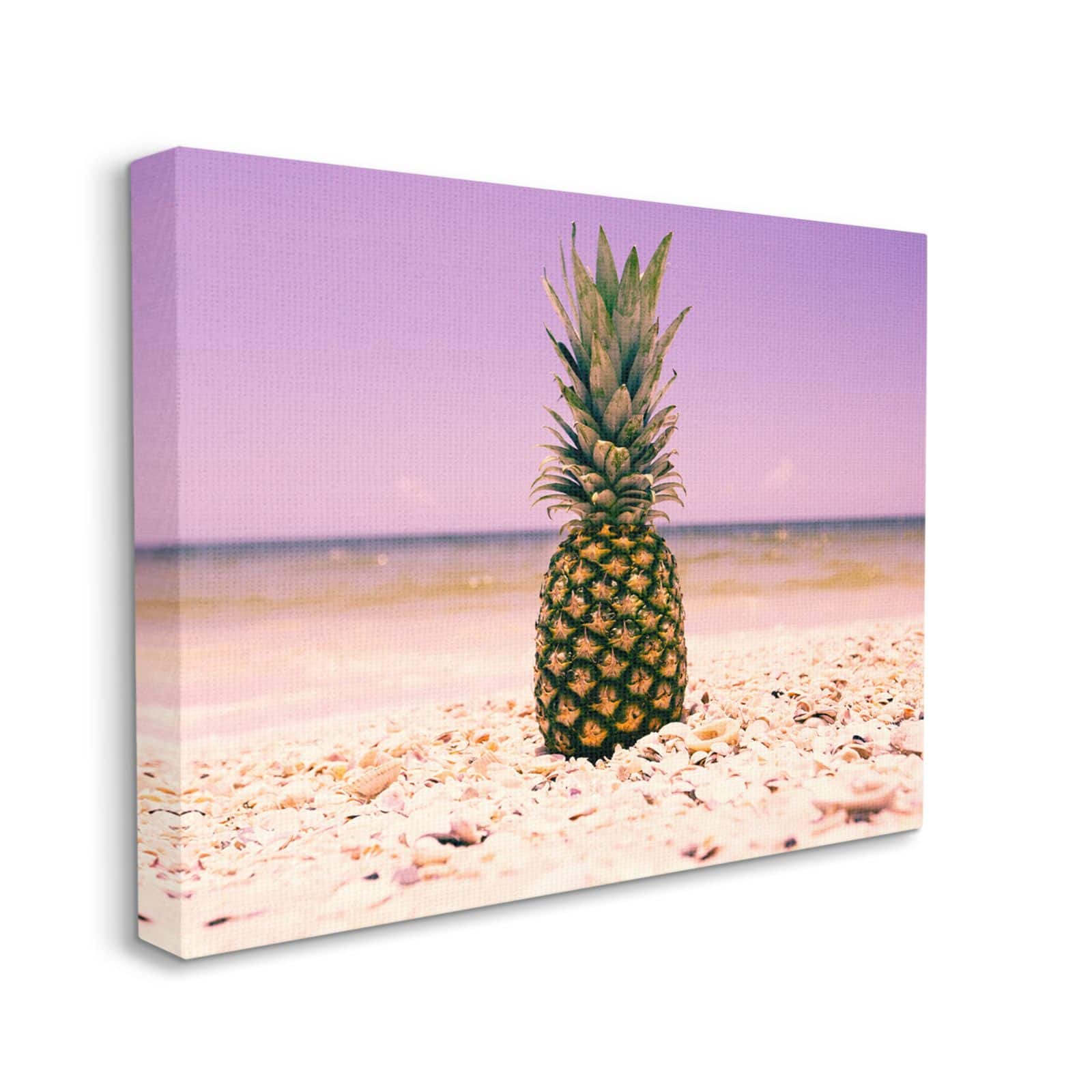Stupell Industries Pink Purple Pineapple Beach Canvas Wall Art