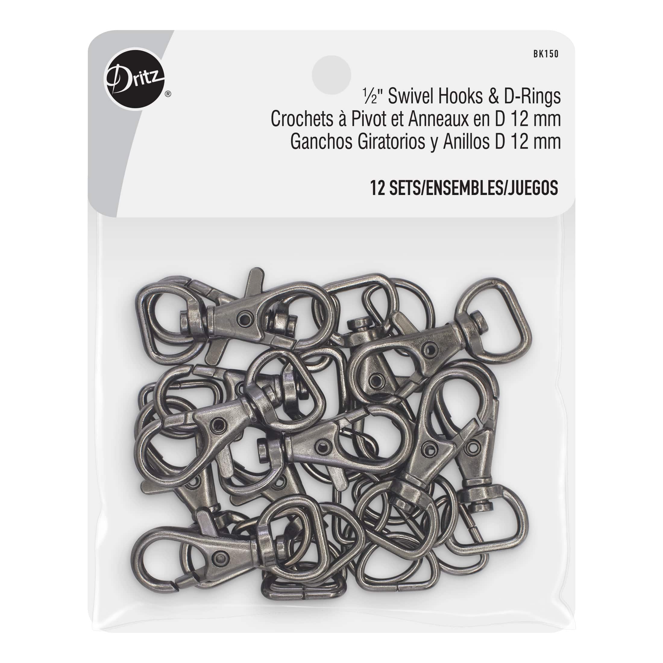 Dritz&#xAE; Swivel Hooks &#x26; D-Rings, 12 Sets