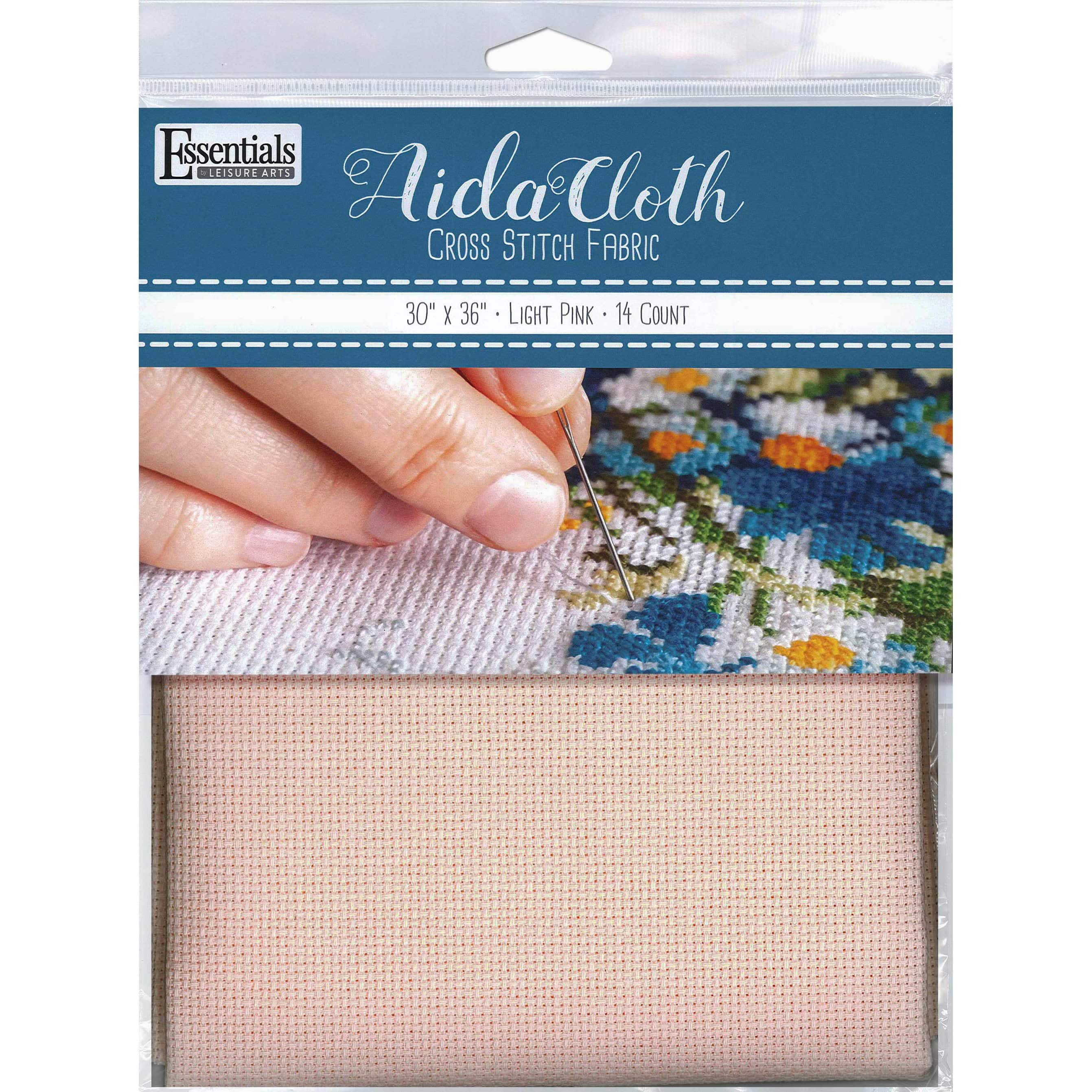 Essentials by Leisure Arts 14 Count Aida Cloth, 30 x 36 in Light Pink