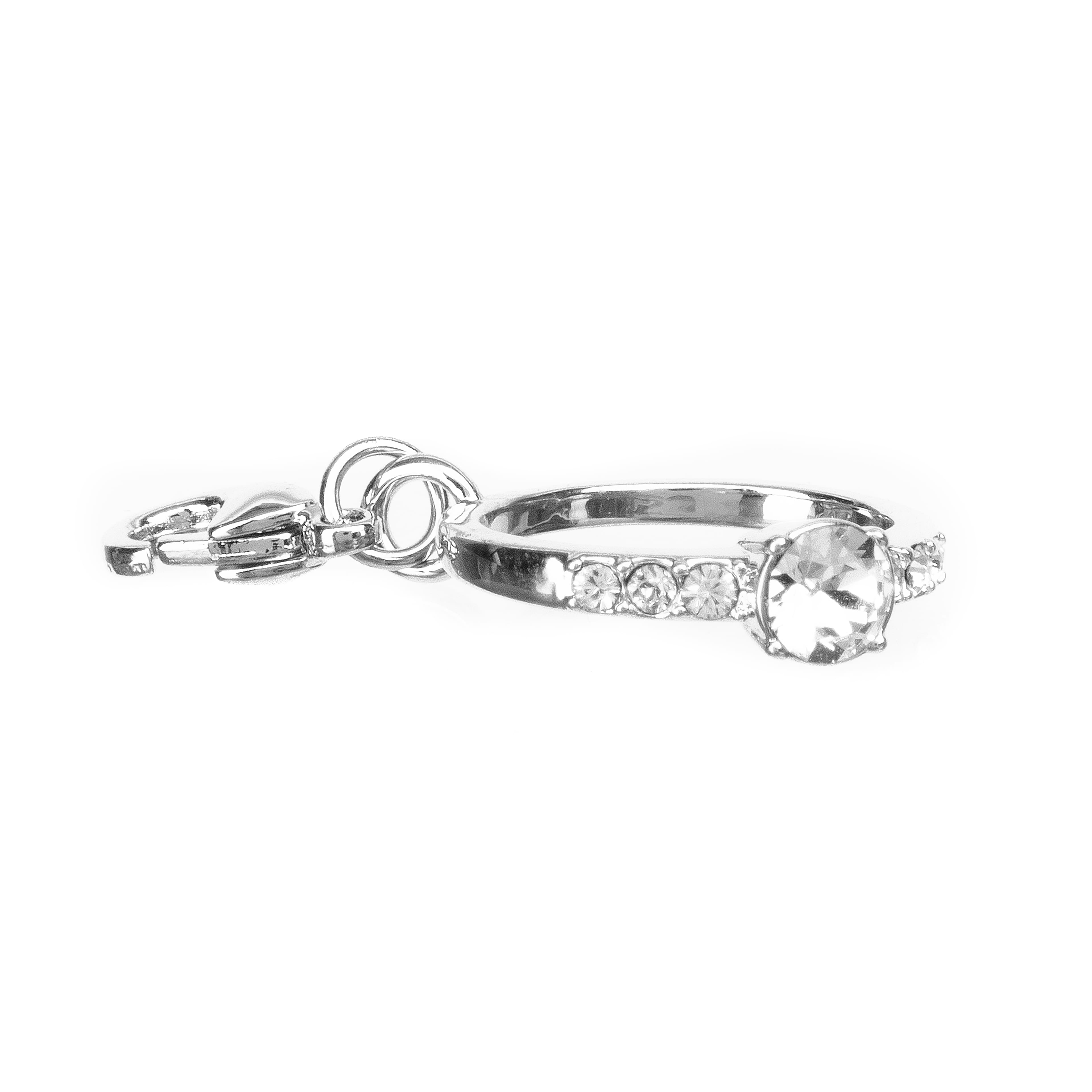 12 Pack: Austrian Crystal Rhodium Ring Charm by Bead Landing™