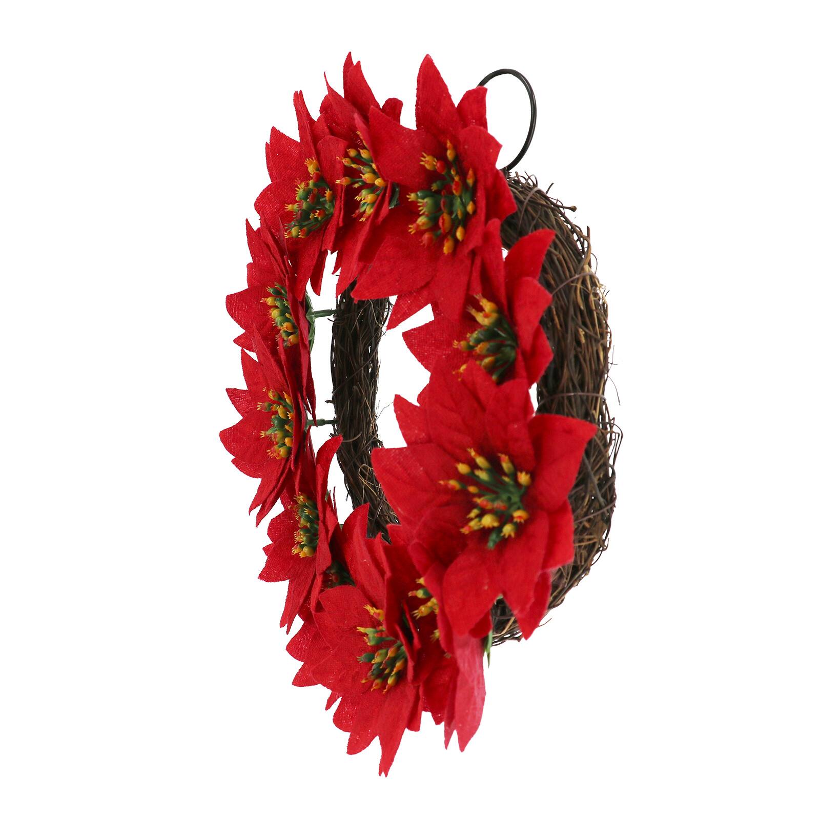 11&#x22; Mini Red Poinsettia Wreath by Ashland&#xAE;