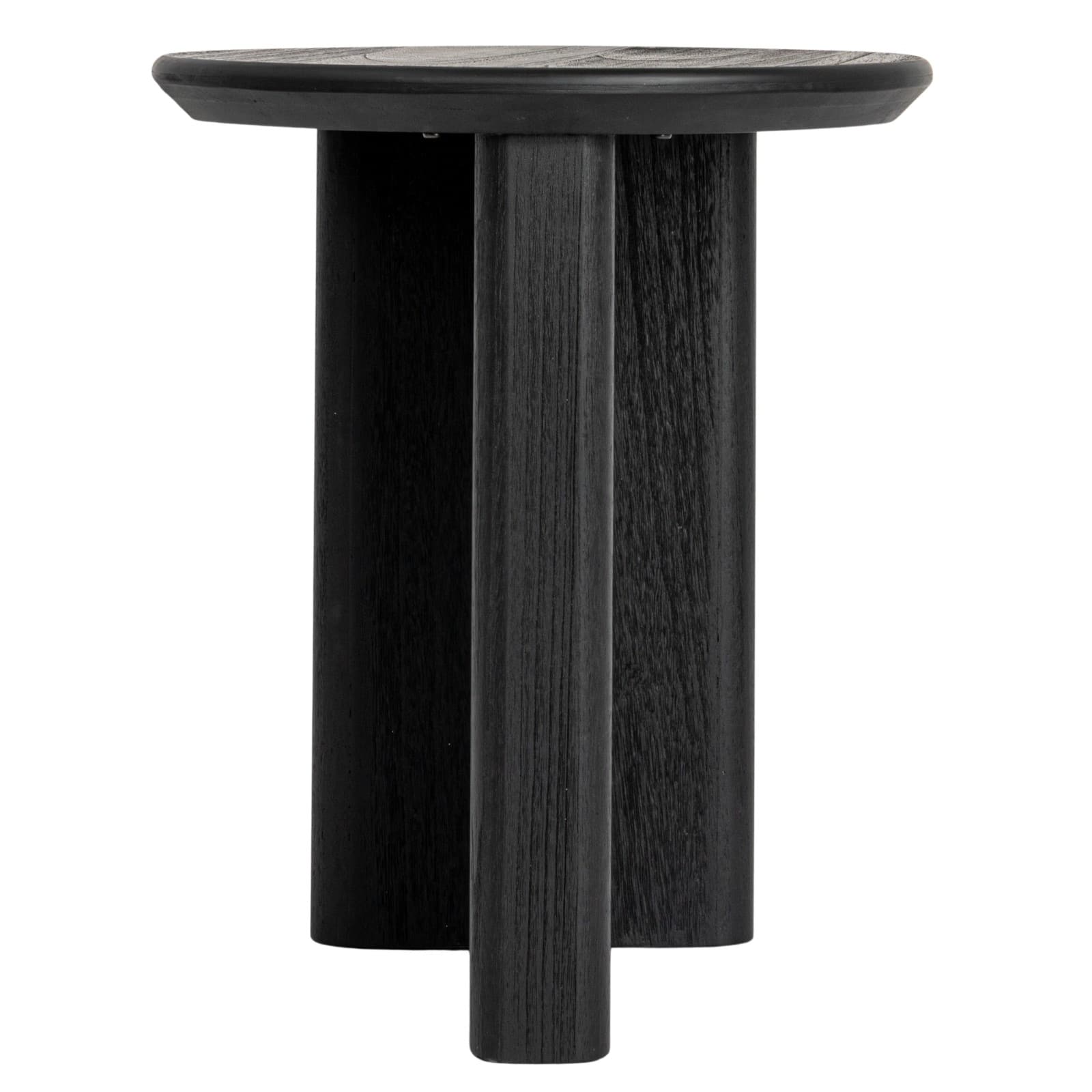 Hello Honey&#xAE; Black Asymmetrical Fir Wood Round End Table
