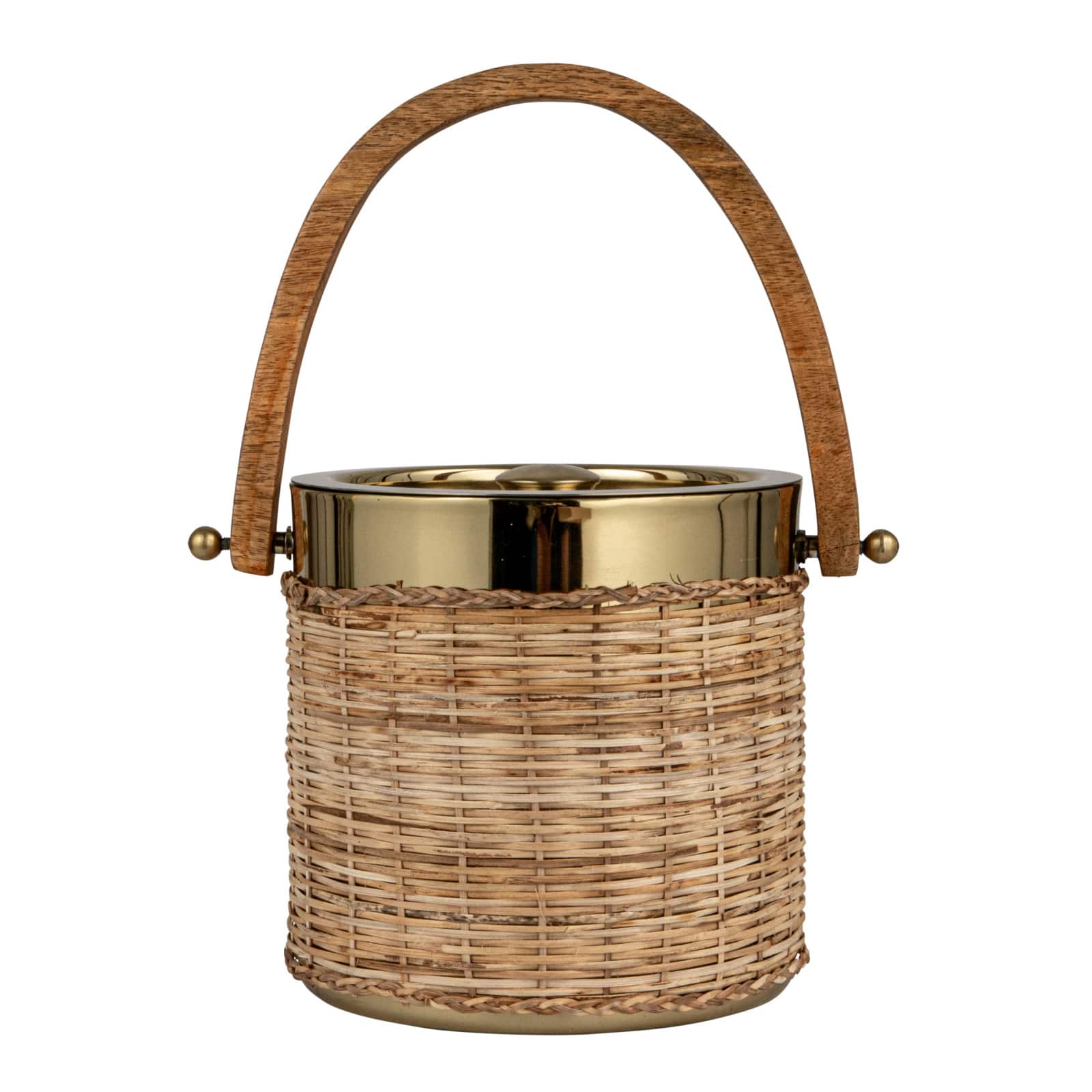 Hello Honey&#xAE; 3qt. Boho-Chic Rattan &#x26; Steel Ice Bucket