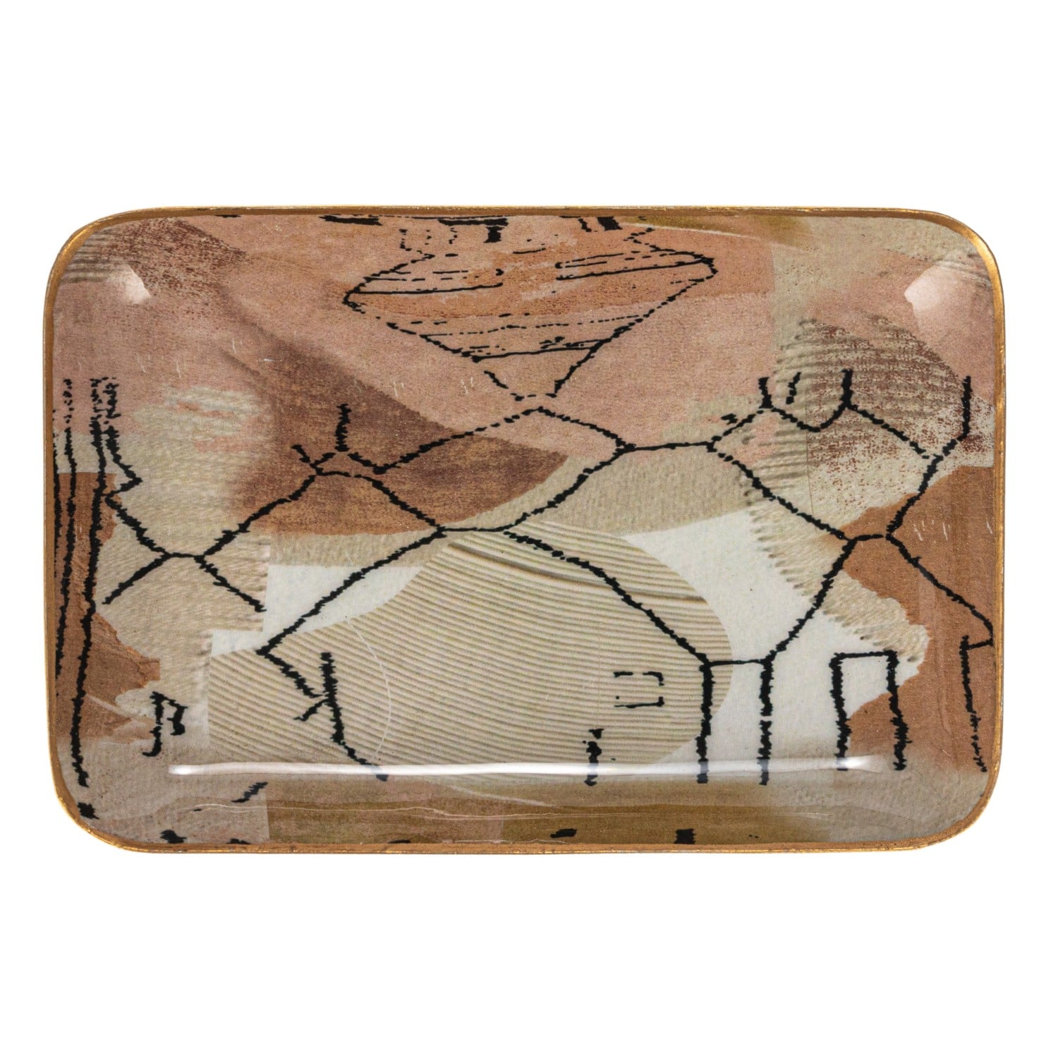 Hello Honey® Earthy Landscape & Abstract Enameled Metal Tray Set