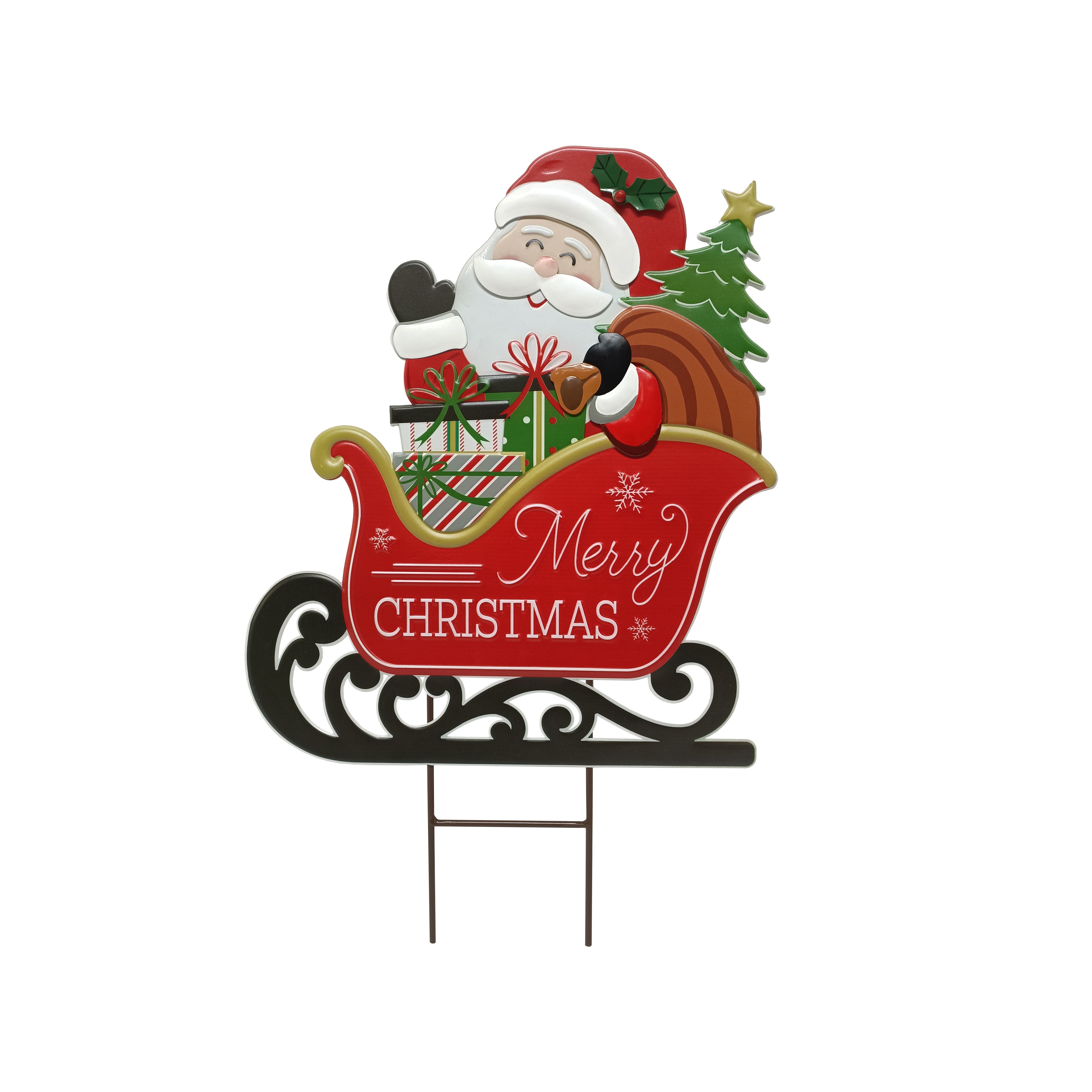 23&#x22; Santa in Sled Metal Yard Stake by Ashland&#xAE;