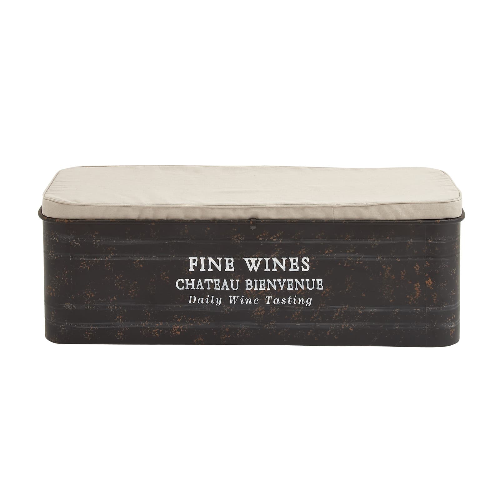 Brown Industrial Metal Storage Bench, 17" x 48"