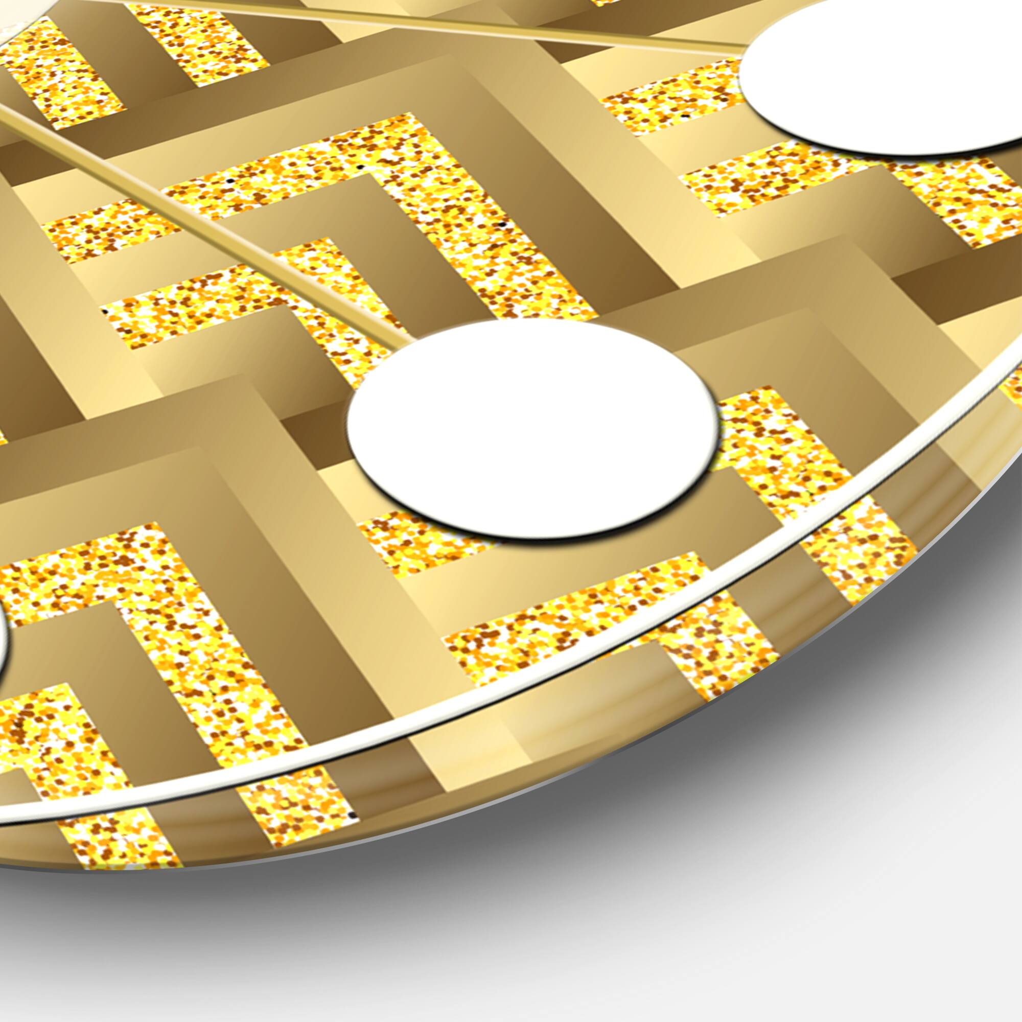 Designart 'Golden Plaid Pattern Mid-Century Modern Wall Clock