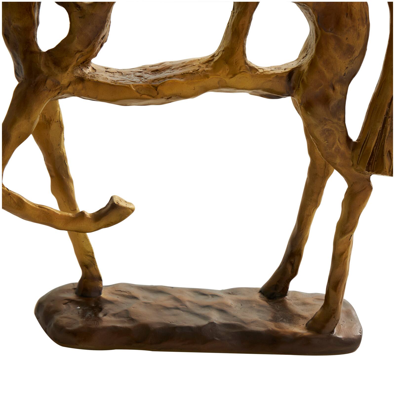 13" Gold Horse Slim Frame Textured Sculpture