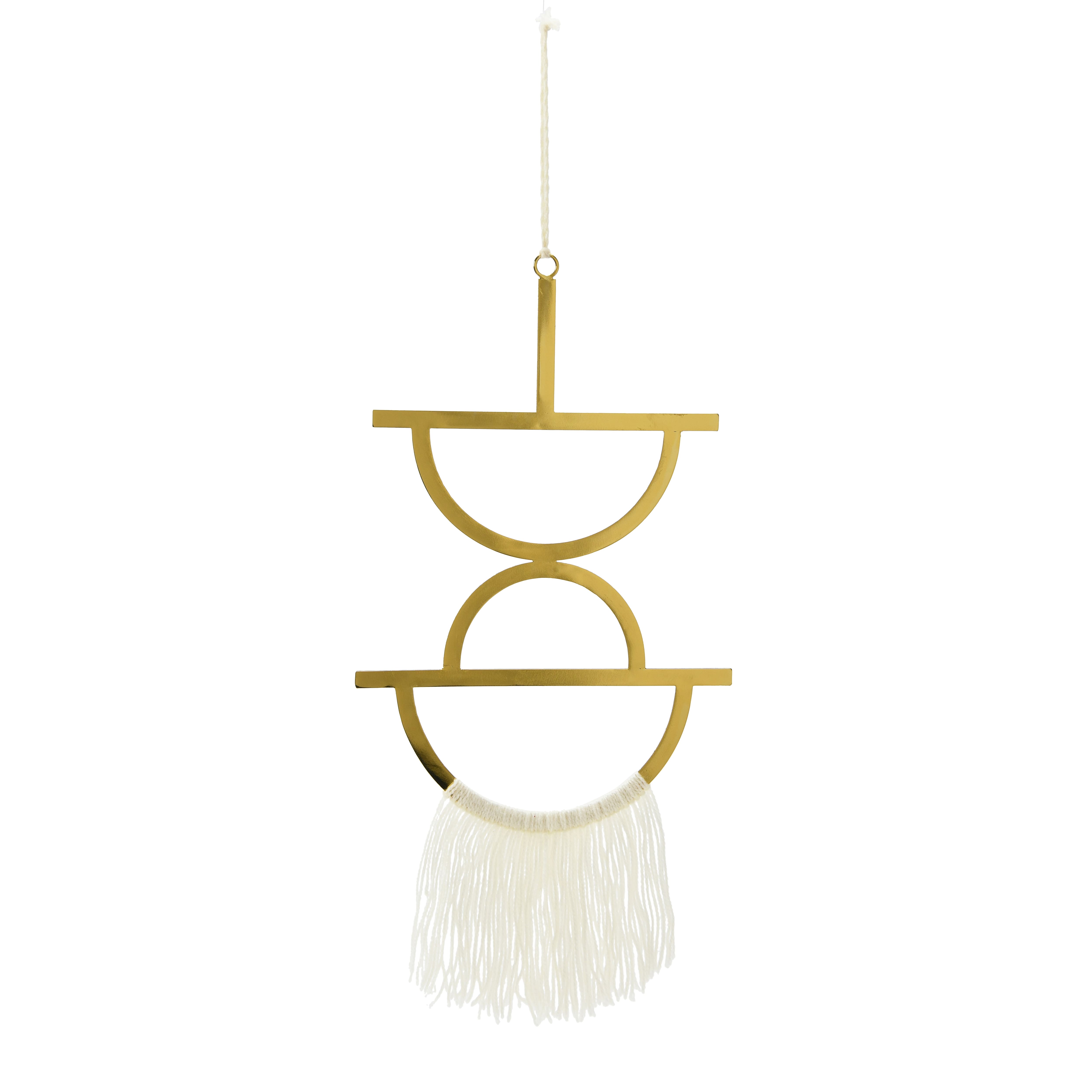 Hello Honey&#xAE; Gold Geometric Metal Wall Hanging with Tassel