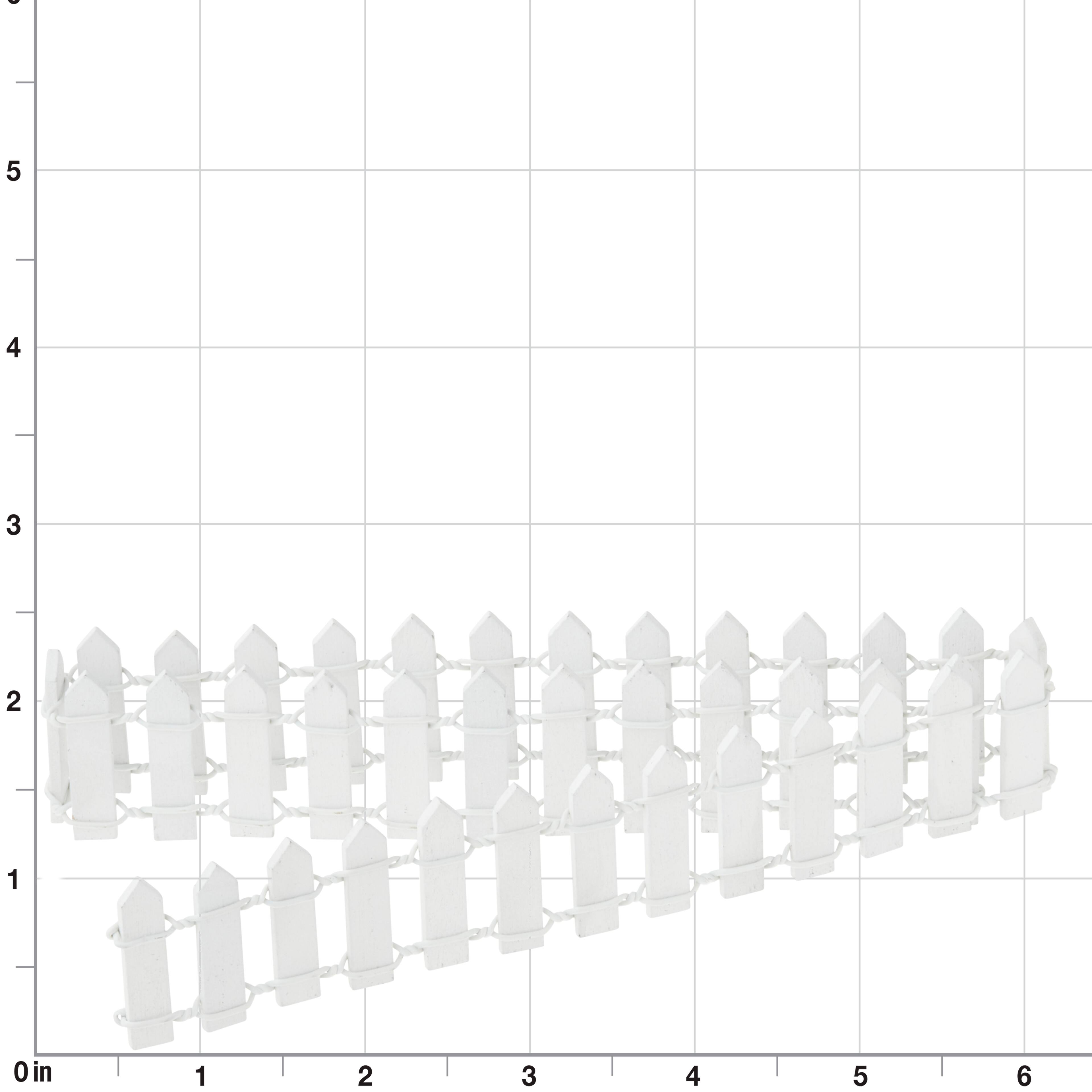 12 Pack: Mini White Wooden Fence by Make Market&#xAE;