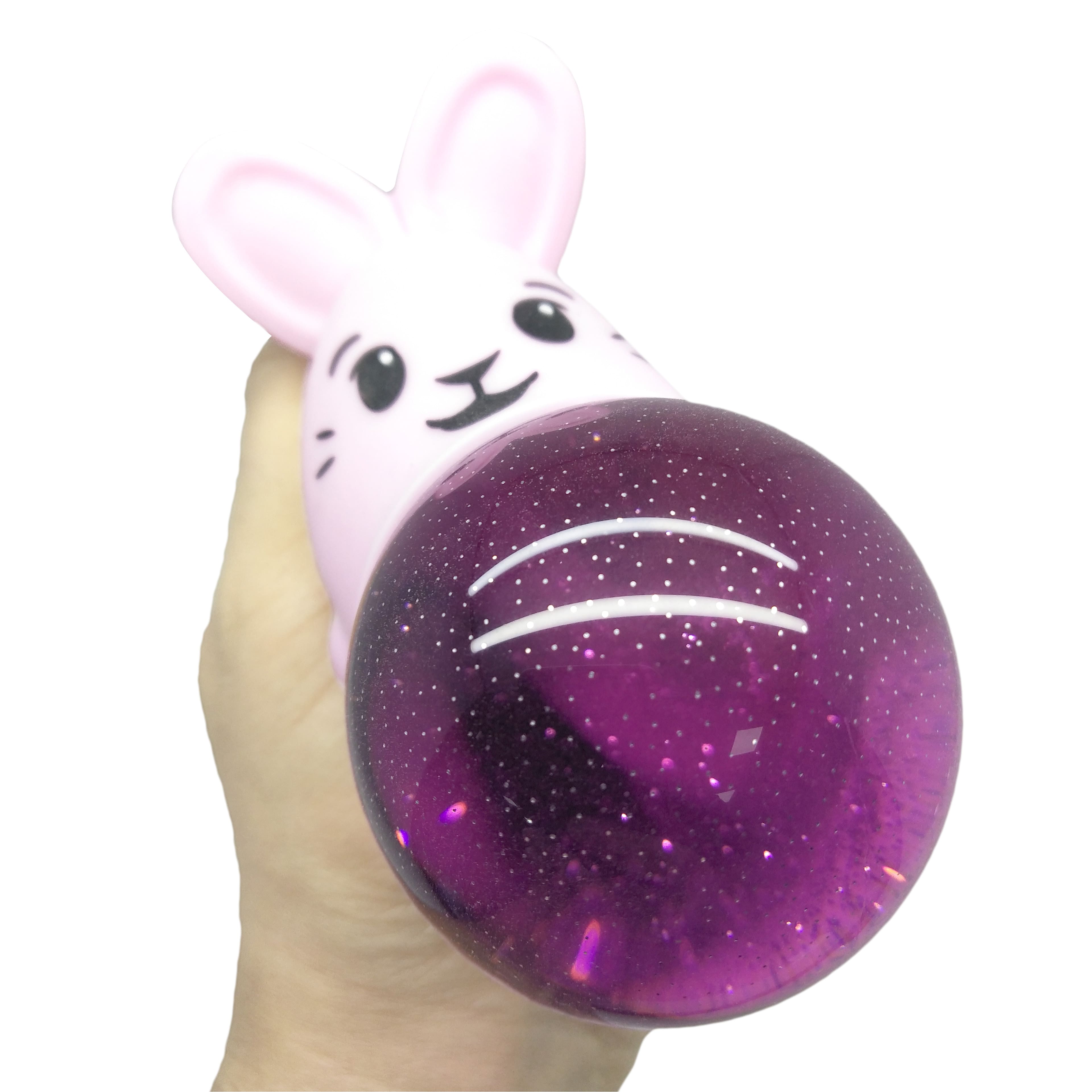 3.25" Pink Bunny Glitter Squishy Toy by Creatology™