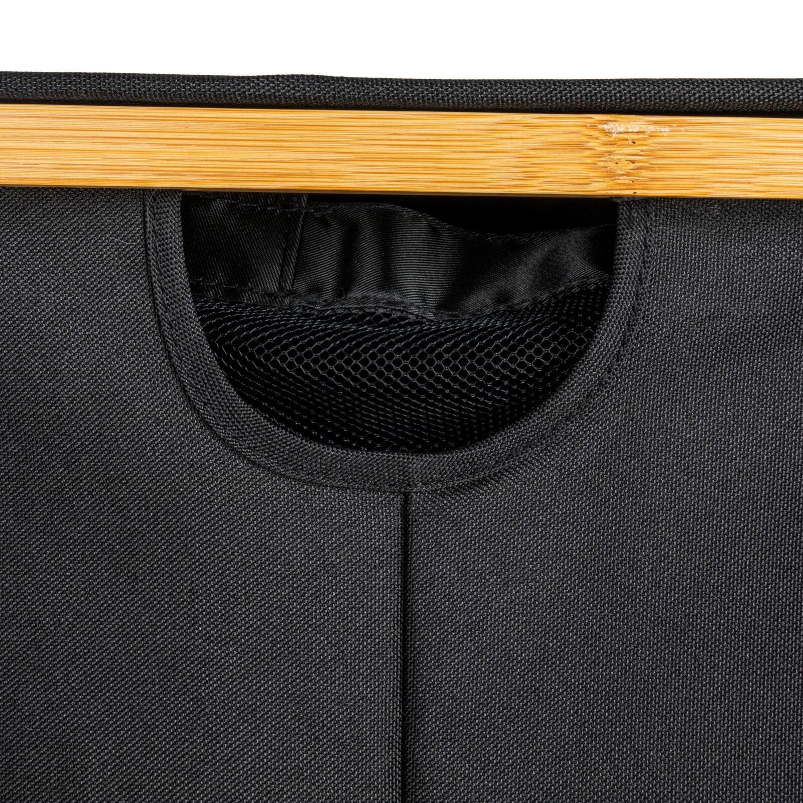Household Essentials 29&#x22; Black Sleek Laundry Hamper with Dual Mesh Liners &#x26; Lid