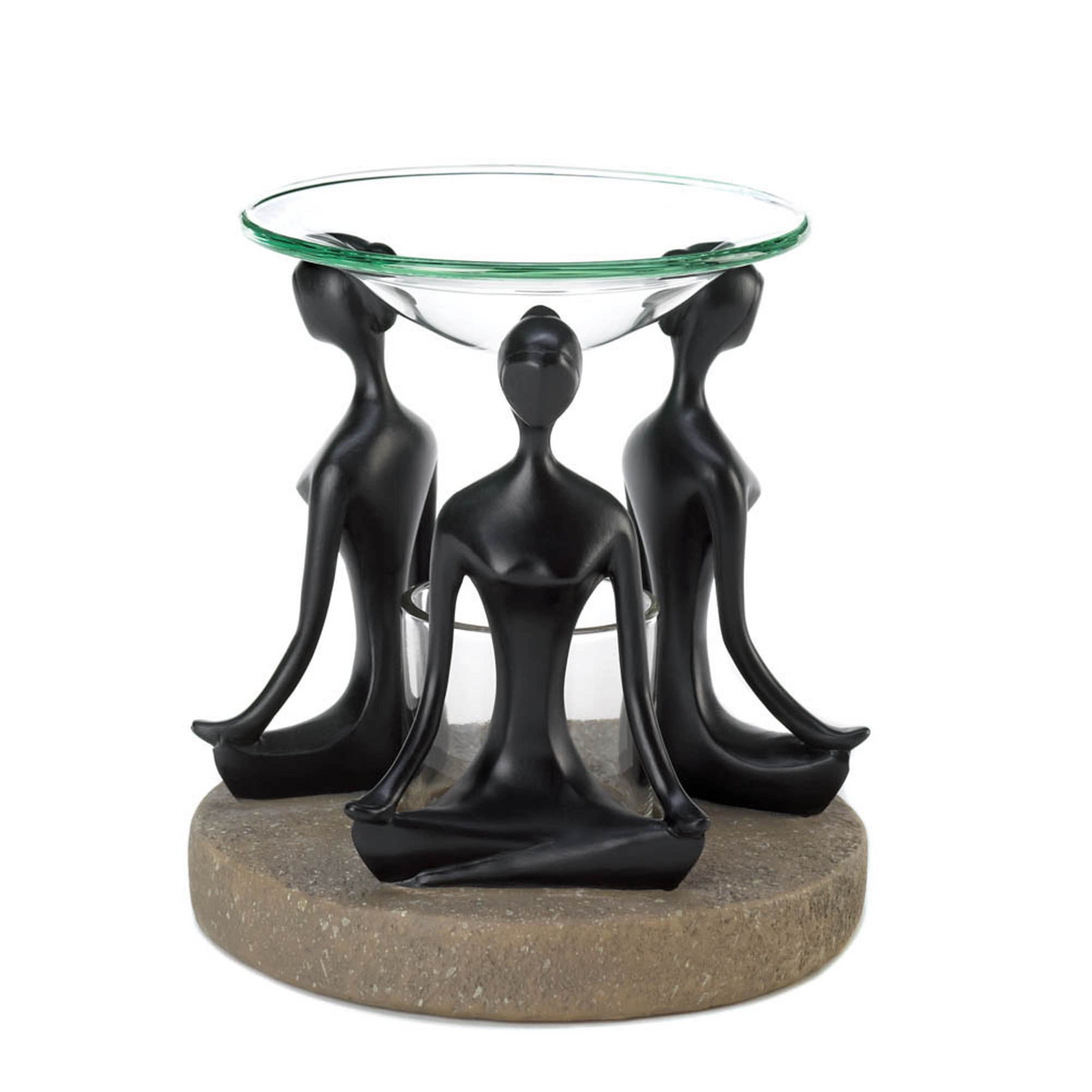 5&#x22; Namaste Yoga Triad Candle Oil Warmer