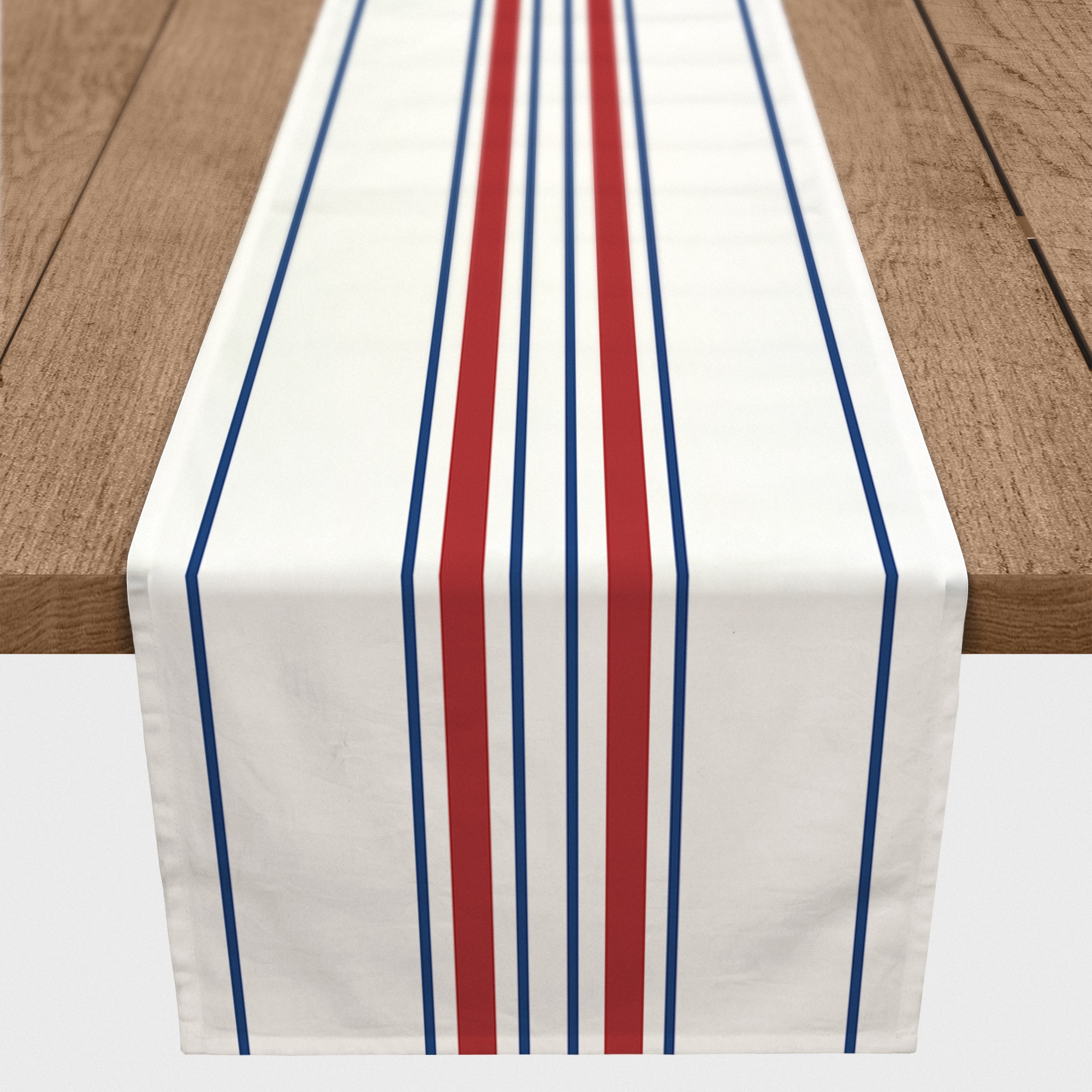 72&#x22; Red, White &#x26; Blue Stripes Poly Twill Runner