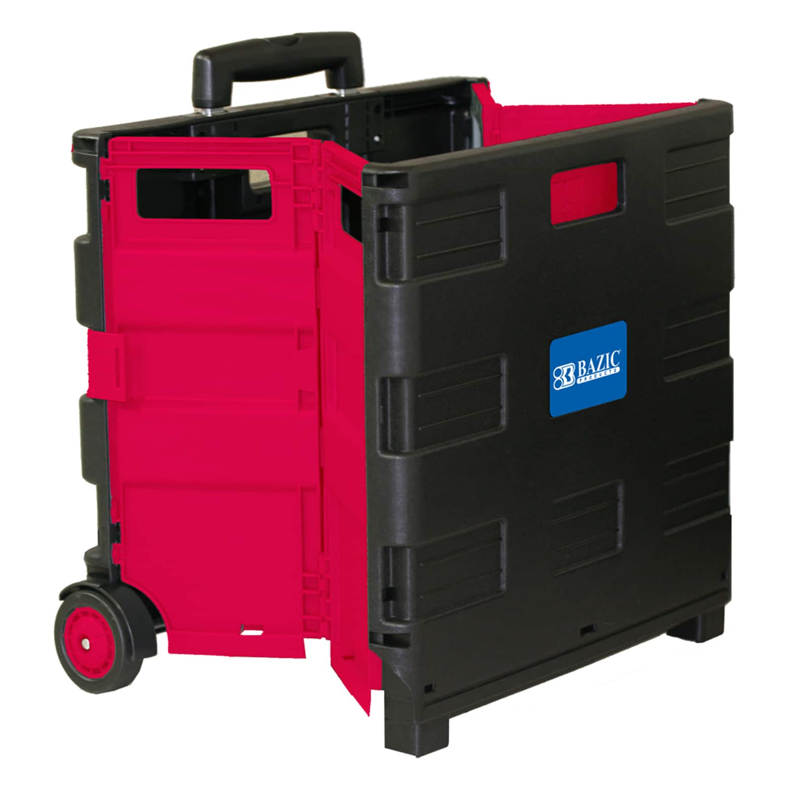BAZIC&#xAE; Folding Cart on Wheels with Lid Cover