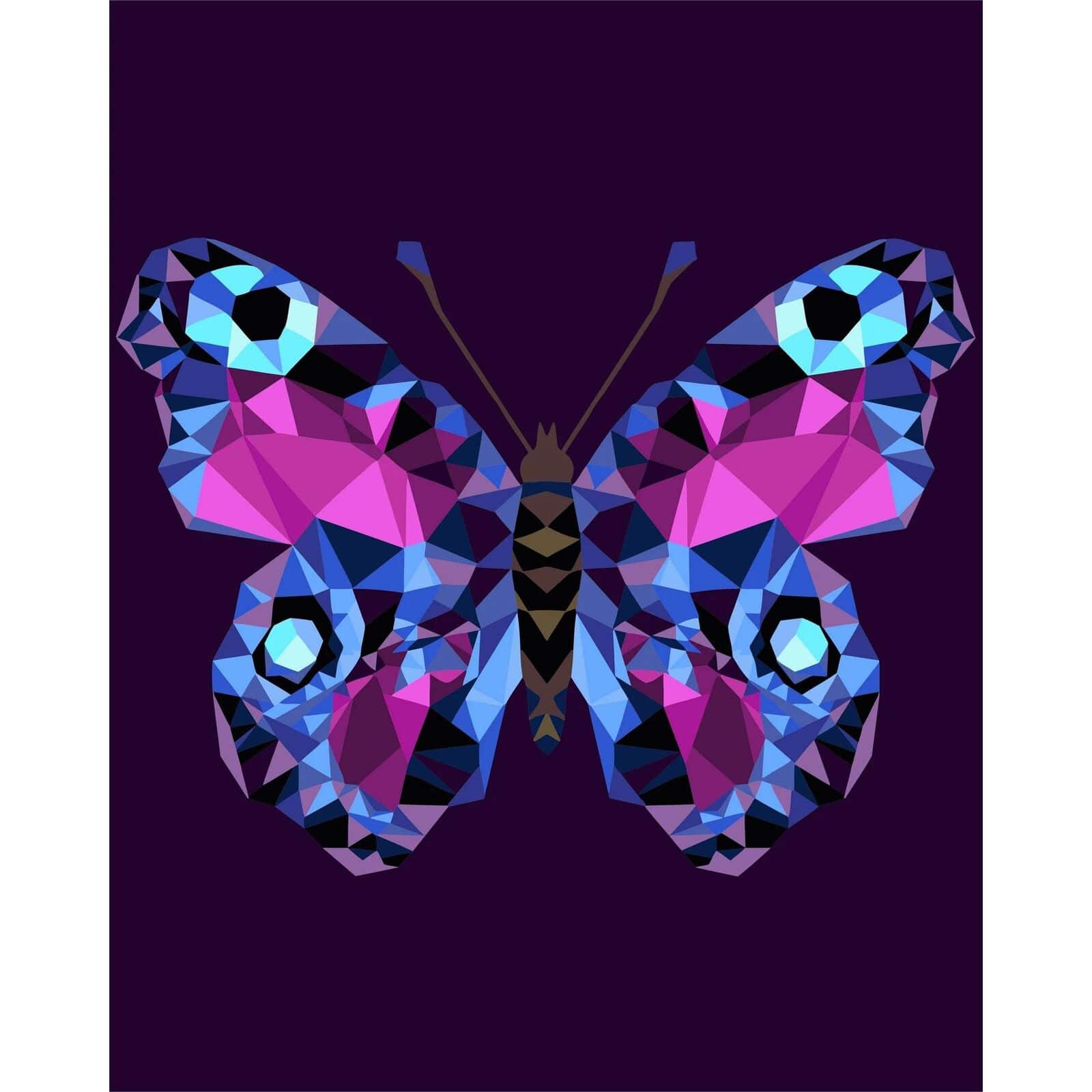 Crafting Spark Celebration Poly Butterfly Painting by Numbers Kit