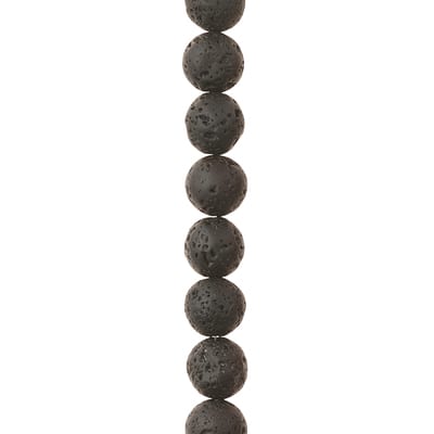 Black Lava Quartz Round Beads, 10mm by Bead Landing™ image