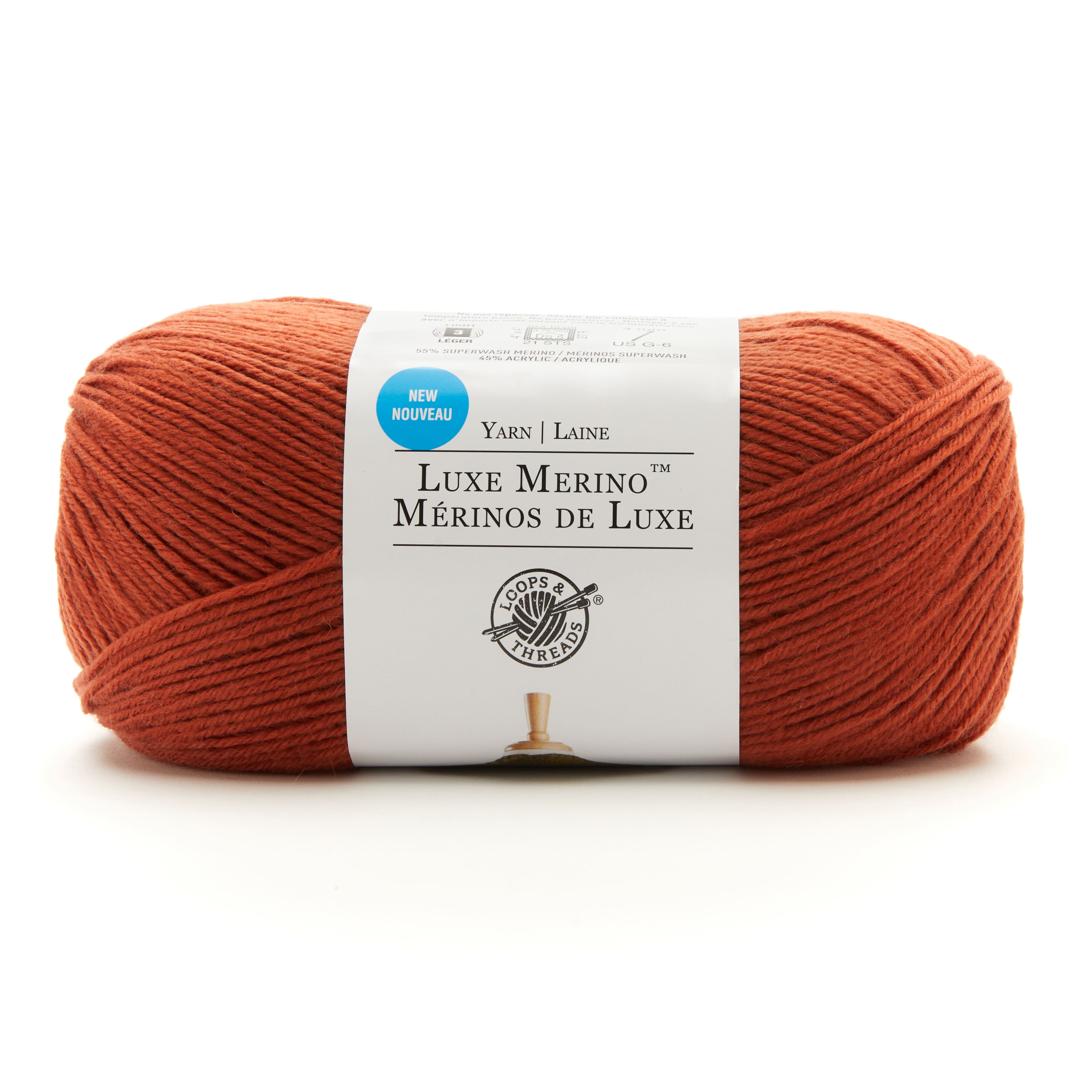 15 Pack: Luxe Merino™ Solid Yarn by Loops & Threads®