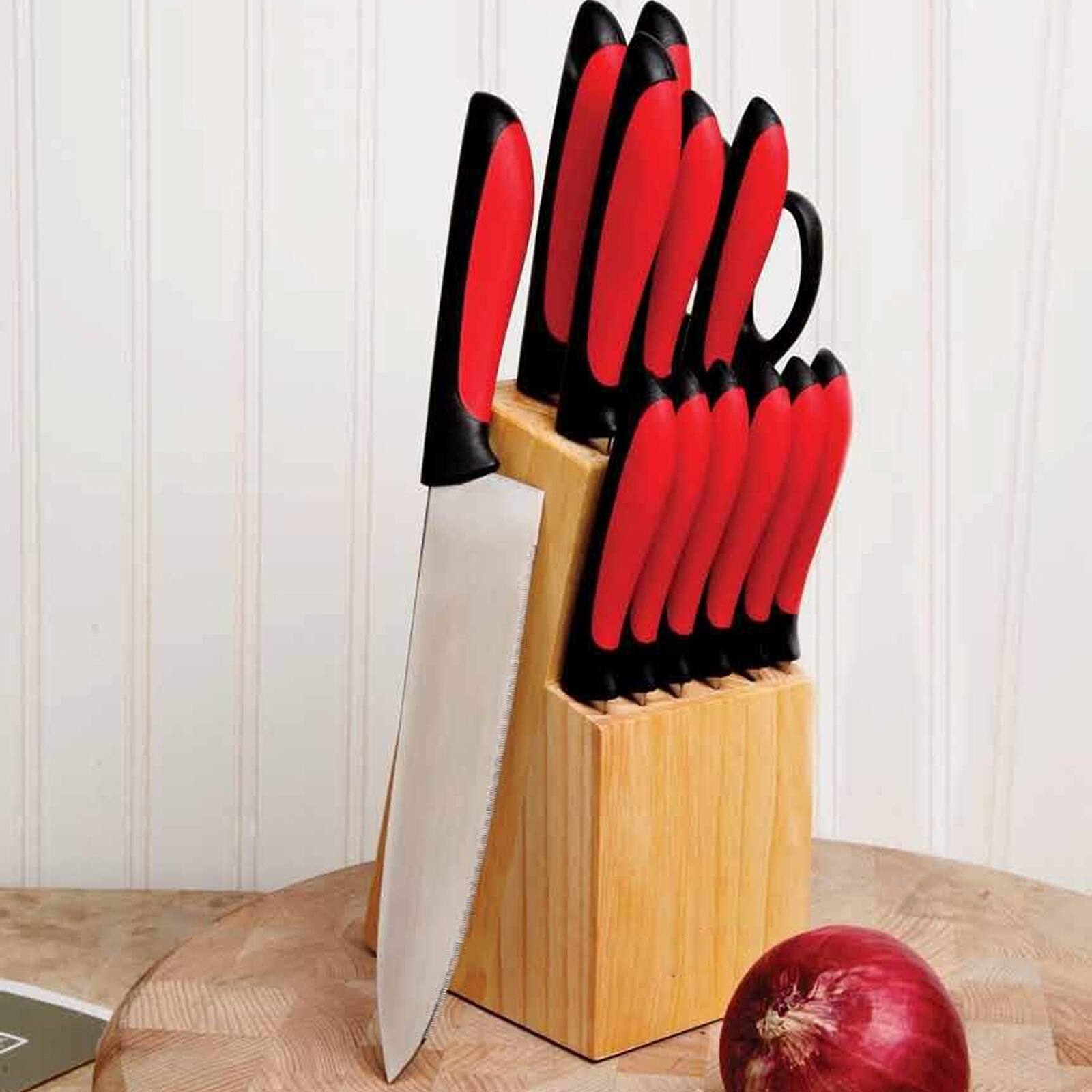 MegaChef Red Cutlery 14 Piece Set