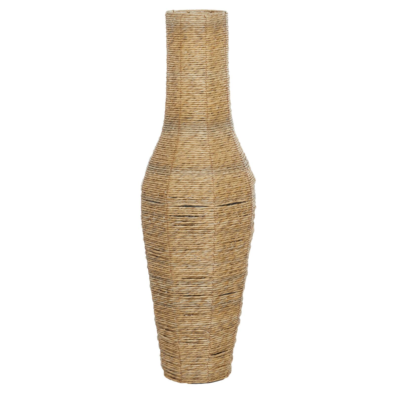 Brown Faux Seagrass Handmade Tall Woven Floor Vase 14&#x22; x 14&#x22; x 44&#x22;