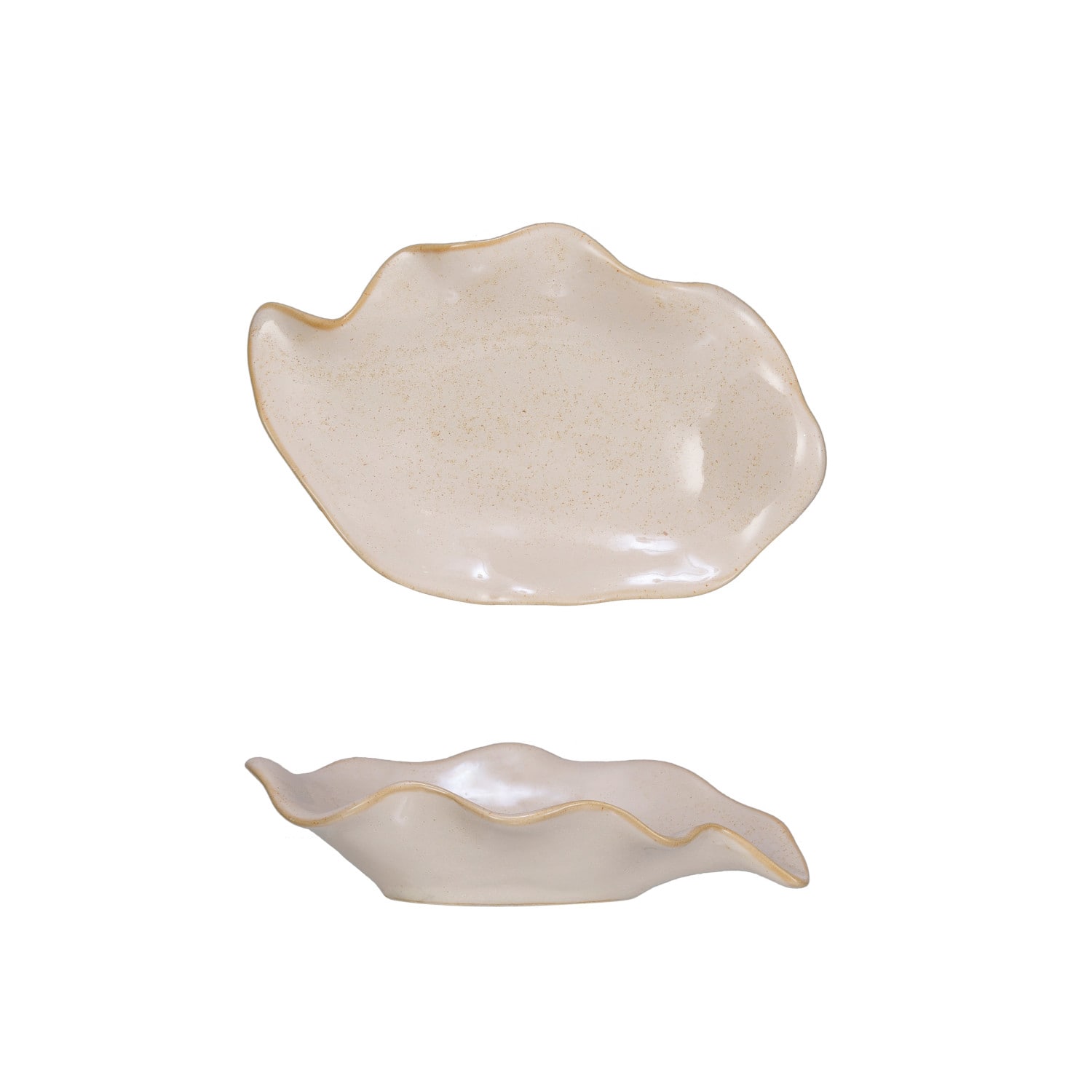 White Reactive Glaze Stoneware Soap Dish &#x26; Spoon Rest