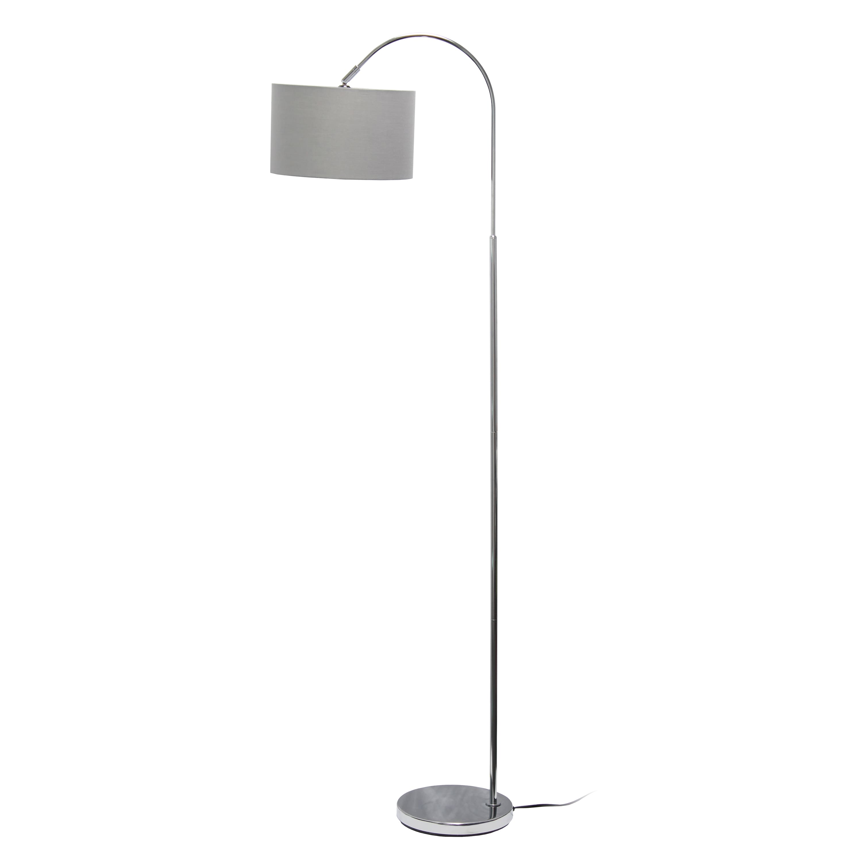 Simple Designs 65&#x22; Arched Brushed Nickel Floor Lamp