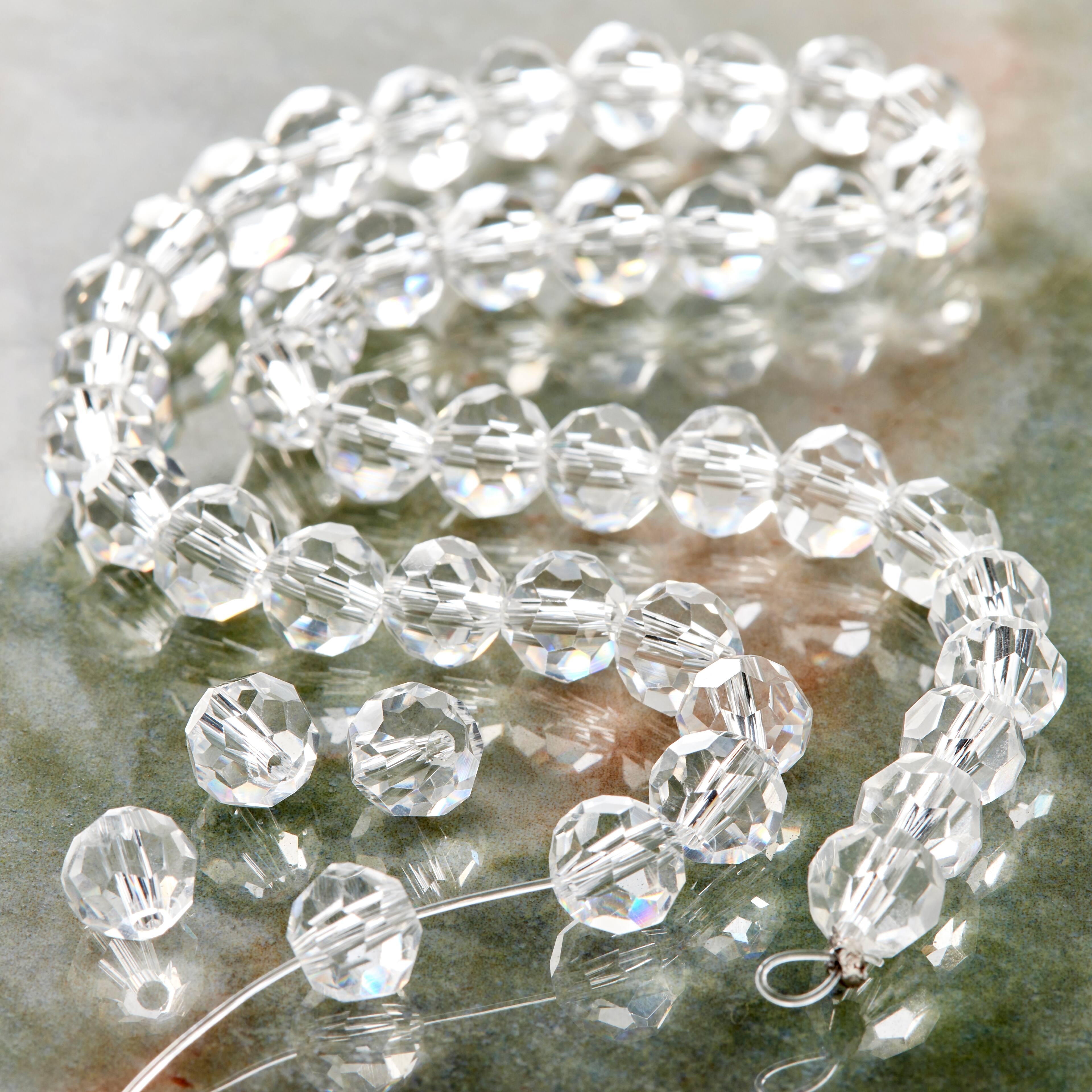 9 Pack: Crystal Glass Faceted Round Beads, 8mm by Bead Landing™