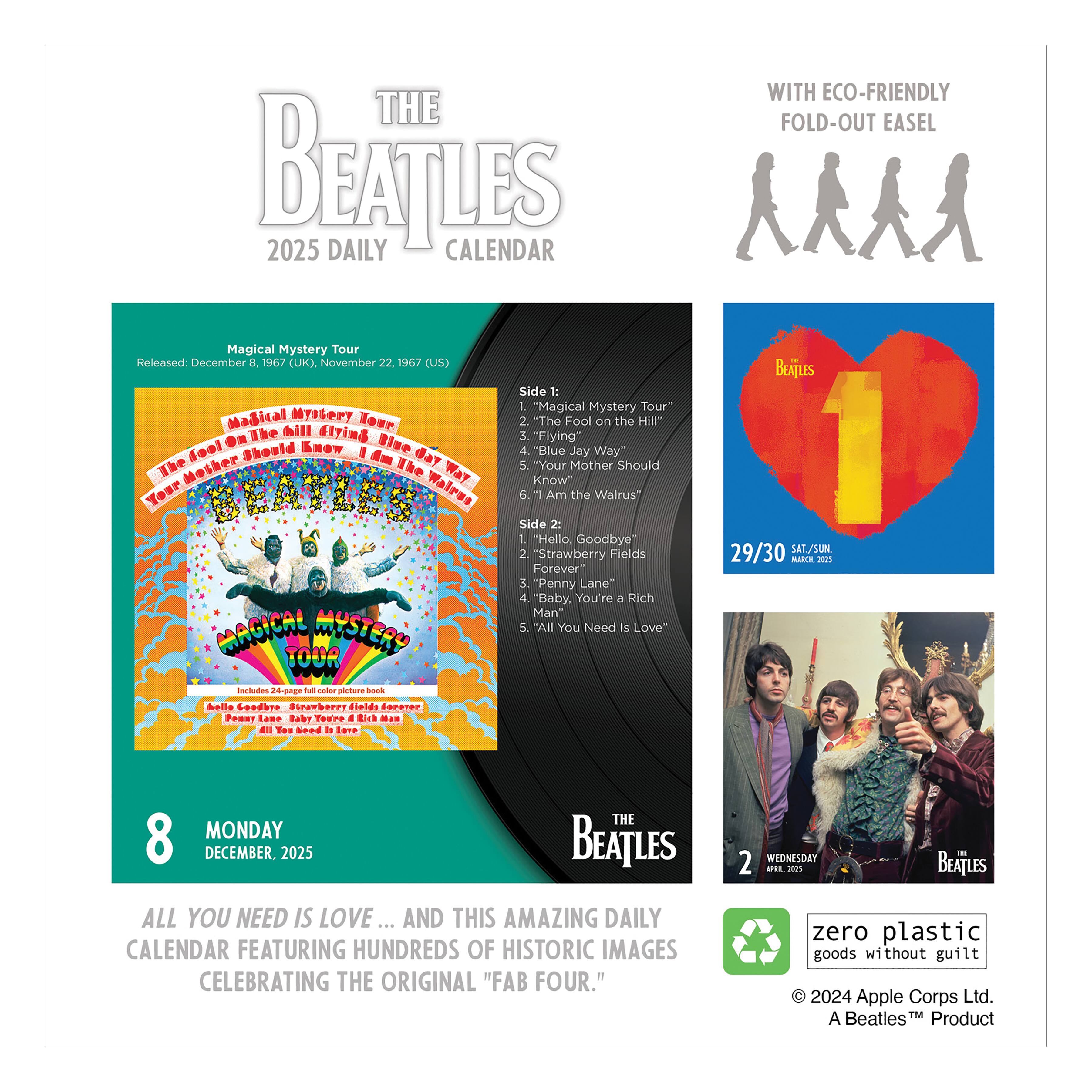 TF Publishing 2025 The Beatles Daily Desktop Calendar