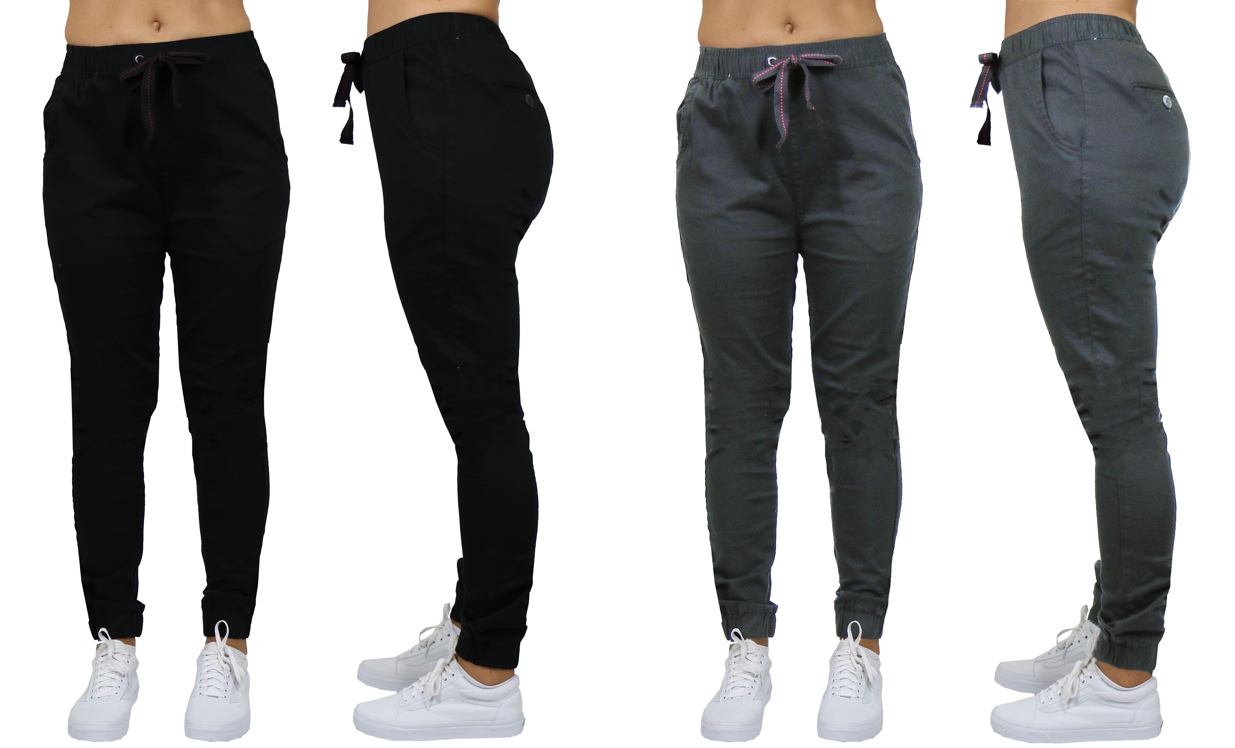 Galaxy By Harvic Loose Fit Stretch Twill Women's Joggers 2 Pack