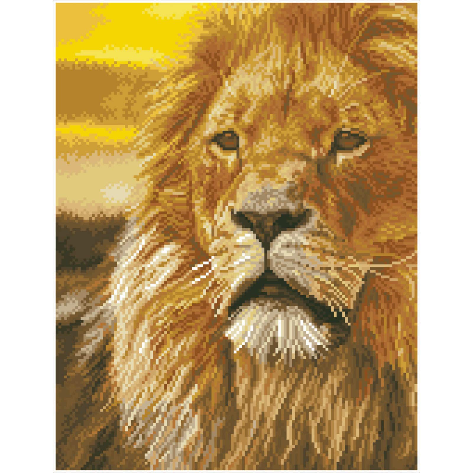 Diamond Dotz® Intermediate Lord of the Serengeti Pre-Framed Diamond Painting Kit