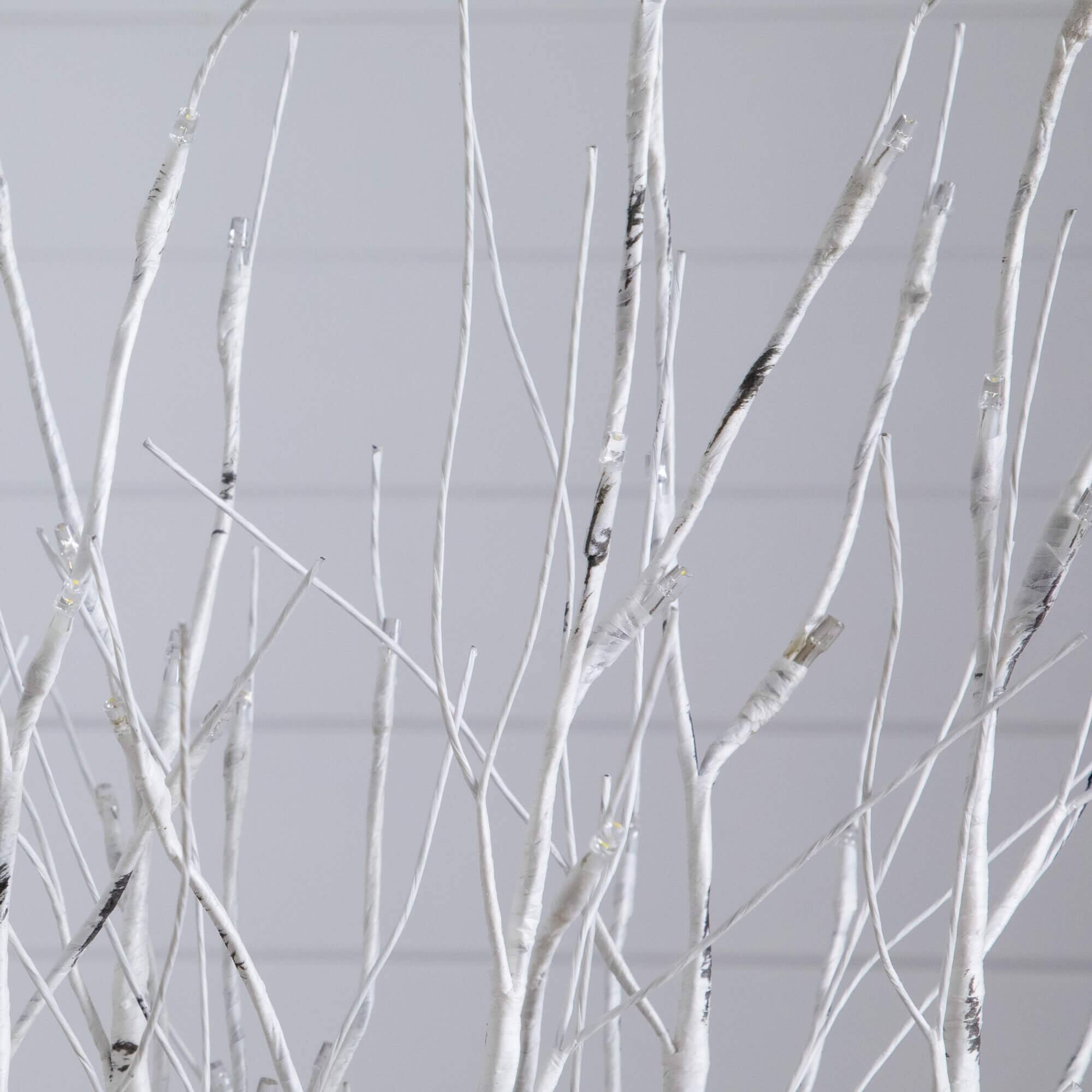 2ft. Pre-Lit Artificial White Birch Centerpiece with 84 LED Lights