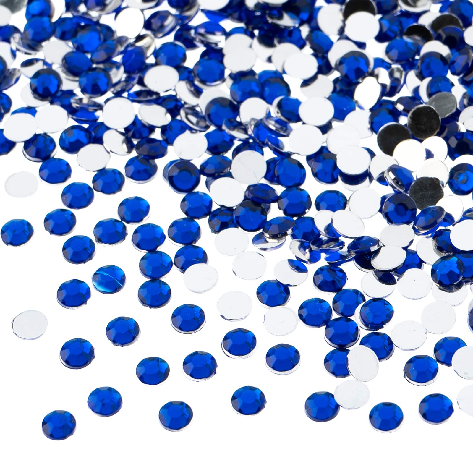 John Bead Acrylic Round Flat Back Rhinestones, 4mm