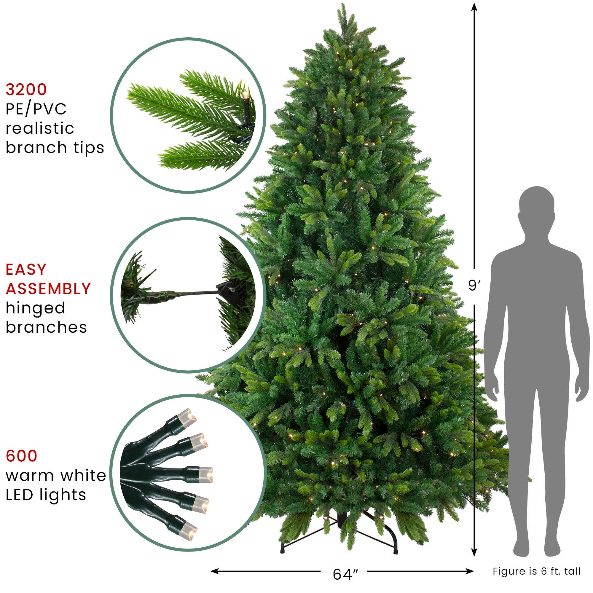 9ft. Pre-Lit Real Touch™ Full Gunnison Pine Artificial Christmas Tree, Warm White LED Lights