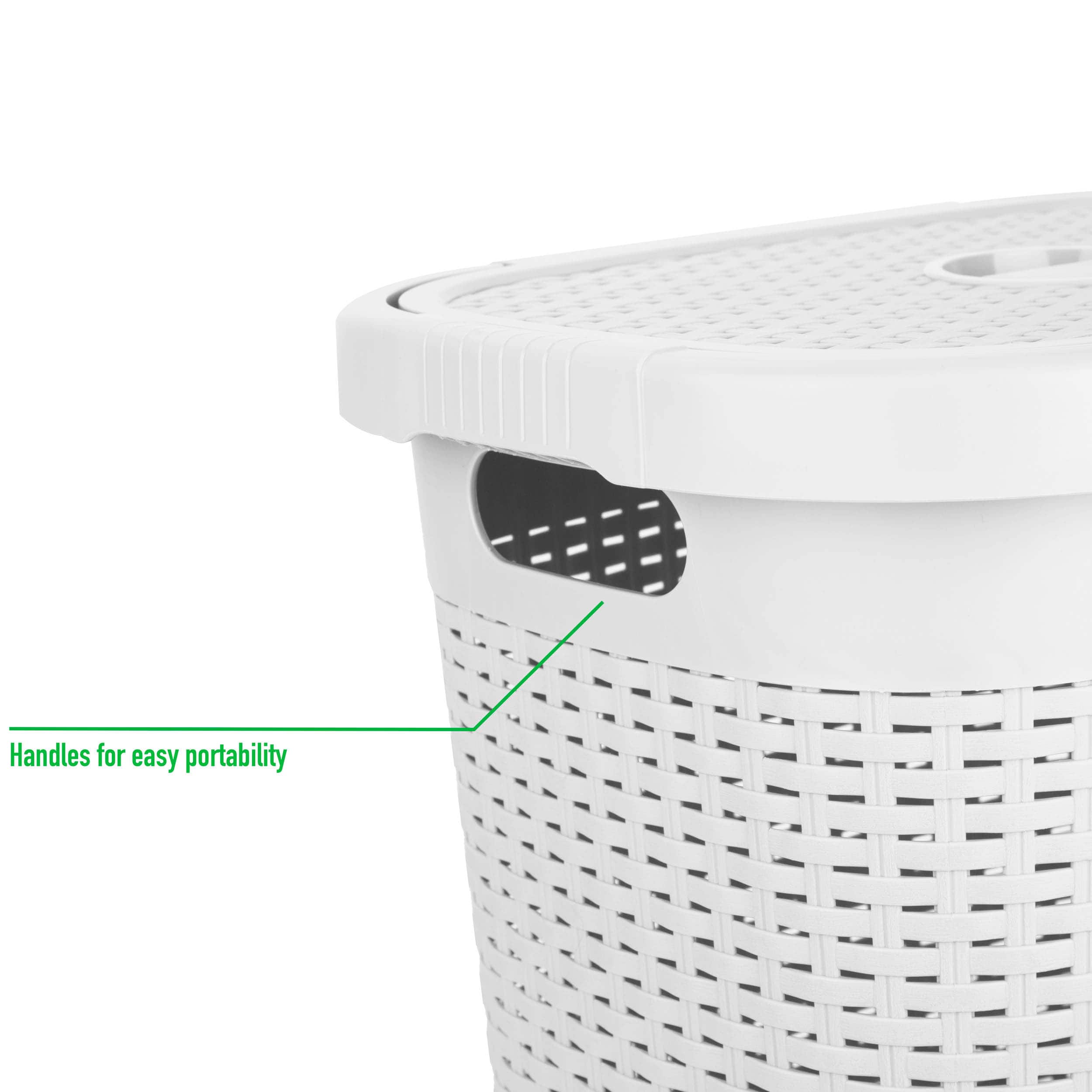 Mind Reader 21'' Hamper Laundry Basket with Cutout Handles