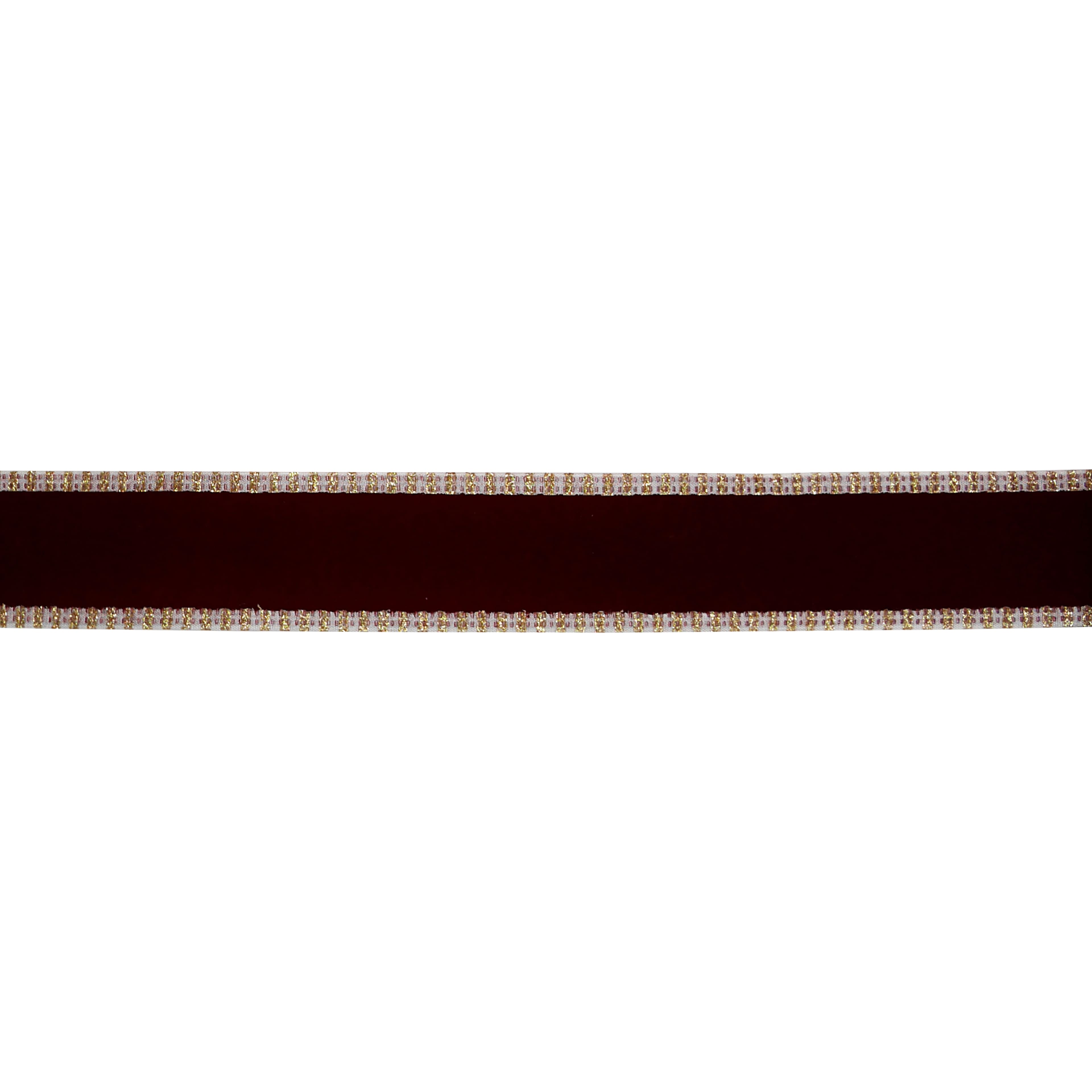1.5&#x22; x 25ft. Burgundy with Gold Edges Wired Ribbon by Celebrate It&#xAE;