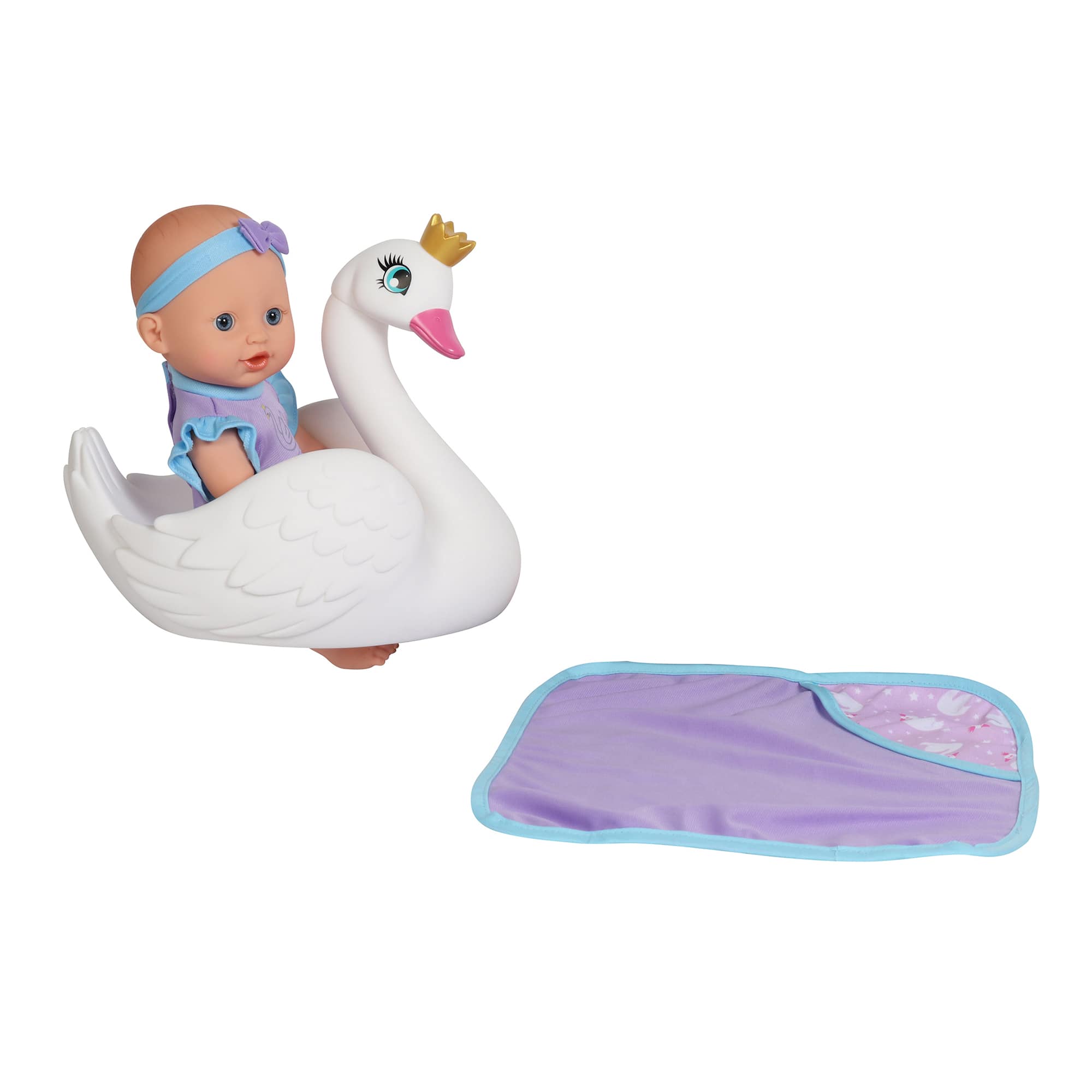 Dream Collection 10" Bath Time Baby Doll With Swan