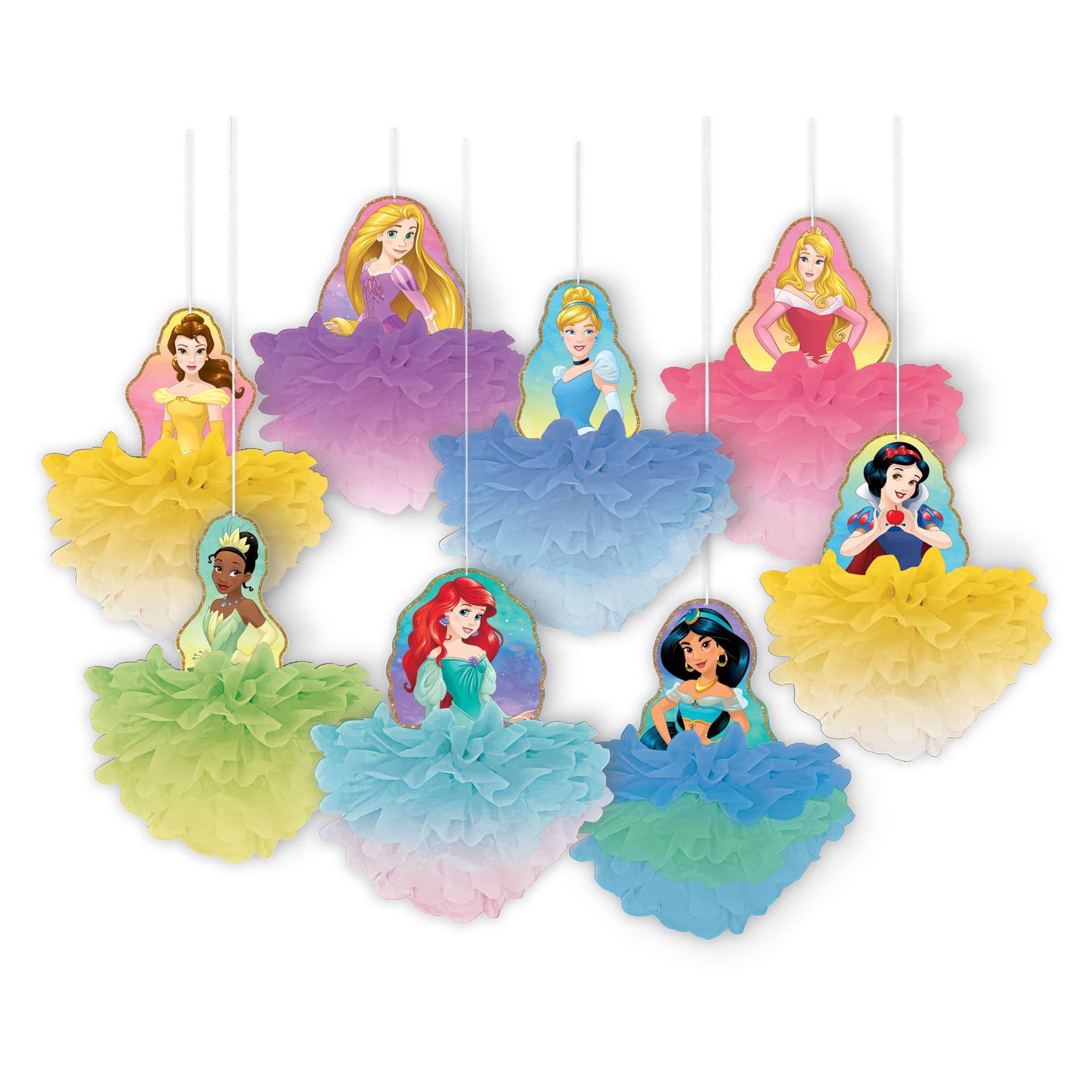 Disney Christmas Ornament Set - 4 Princesses - Rapunzel Tiana Snow White Cinderella
