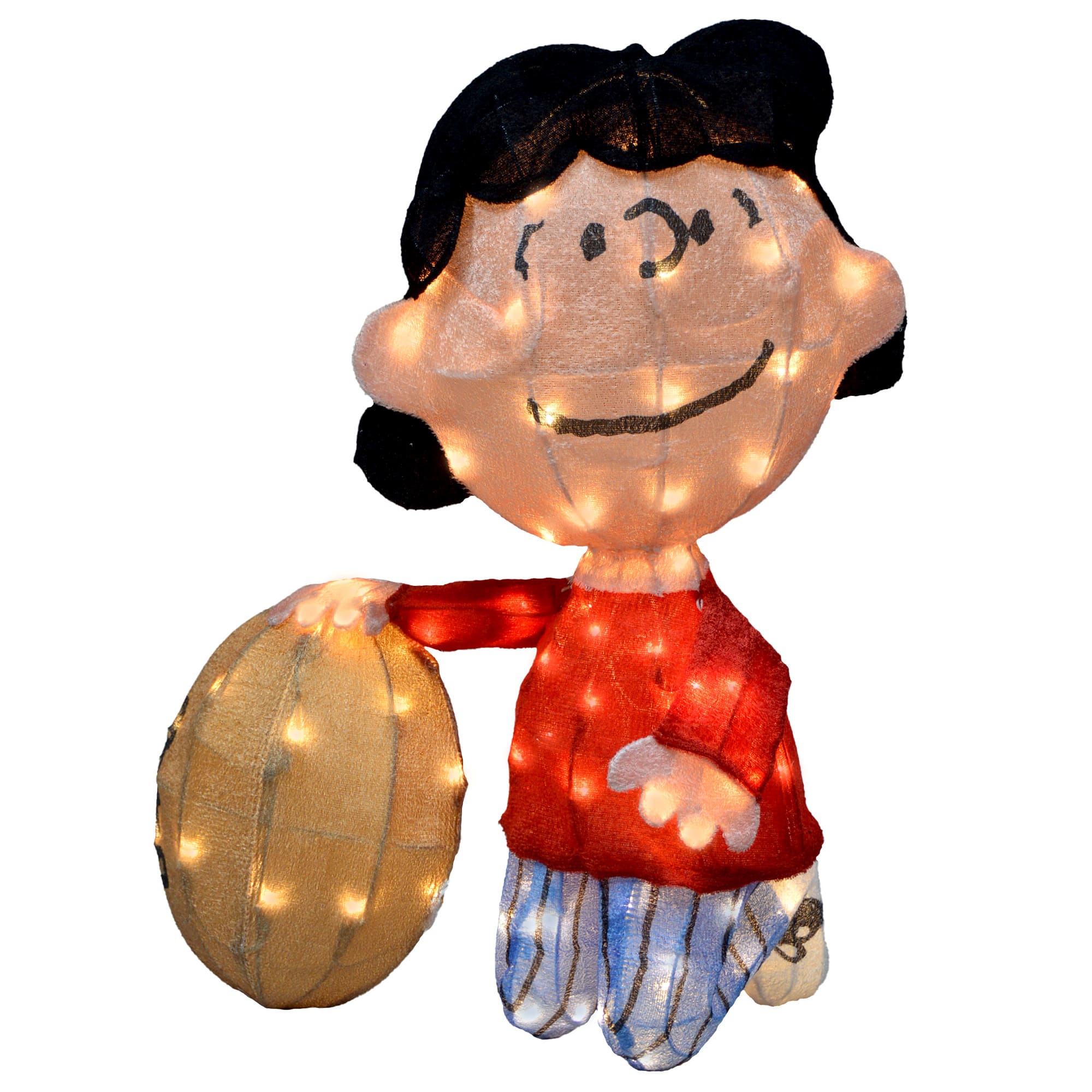 2.5ft. LED Peanuts Lucy with Football &#x26; Charlie Brown Yard Art