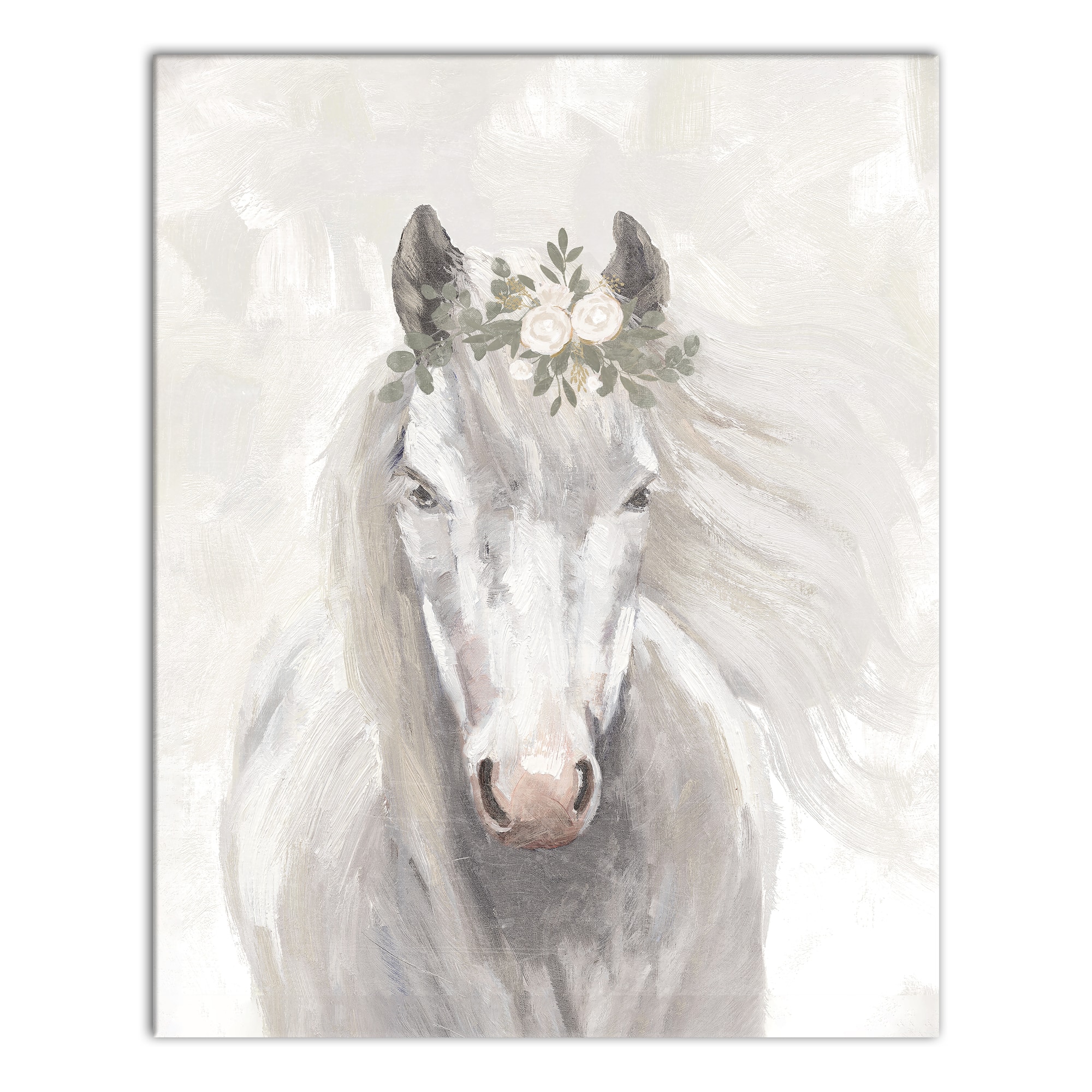 Horse With Flower Crown 24" x 30" Canvas Wall Art
