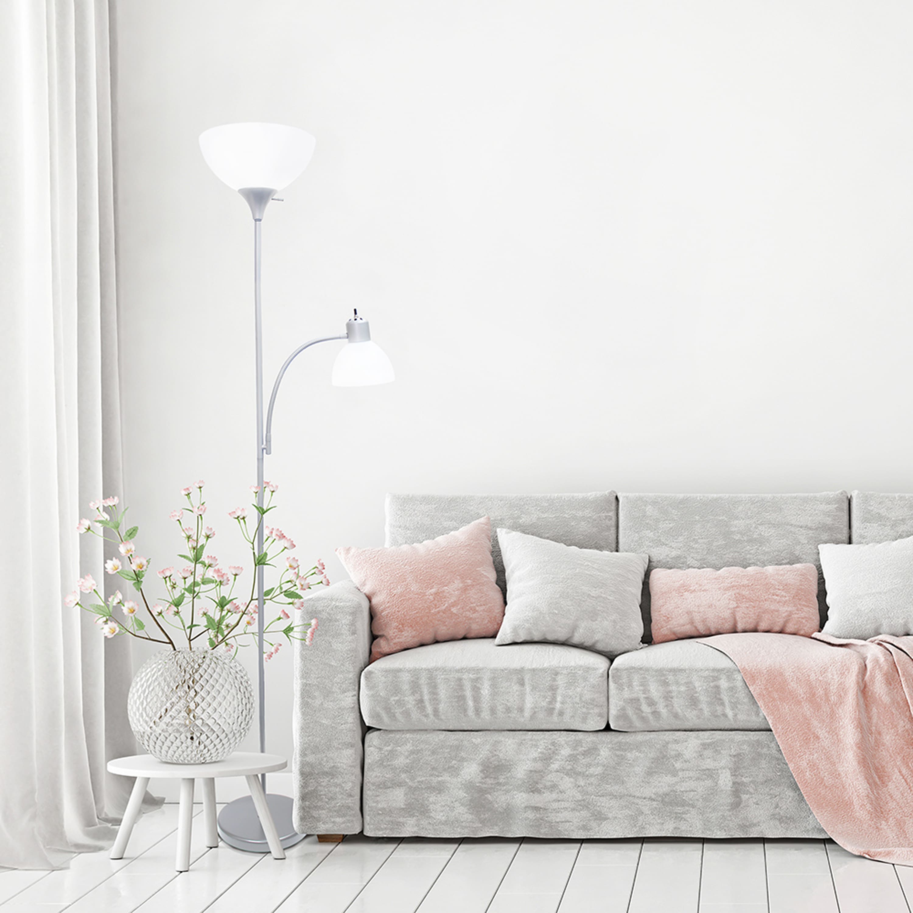 Simple Designs 71.5&#x22; Floor Lamp with Reading Light