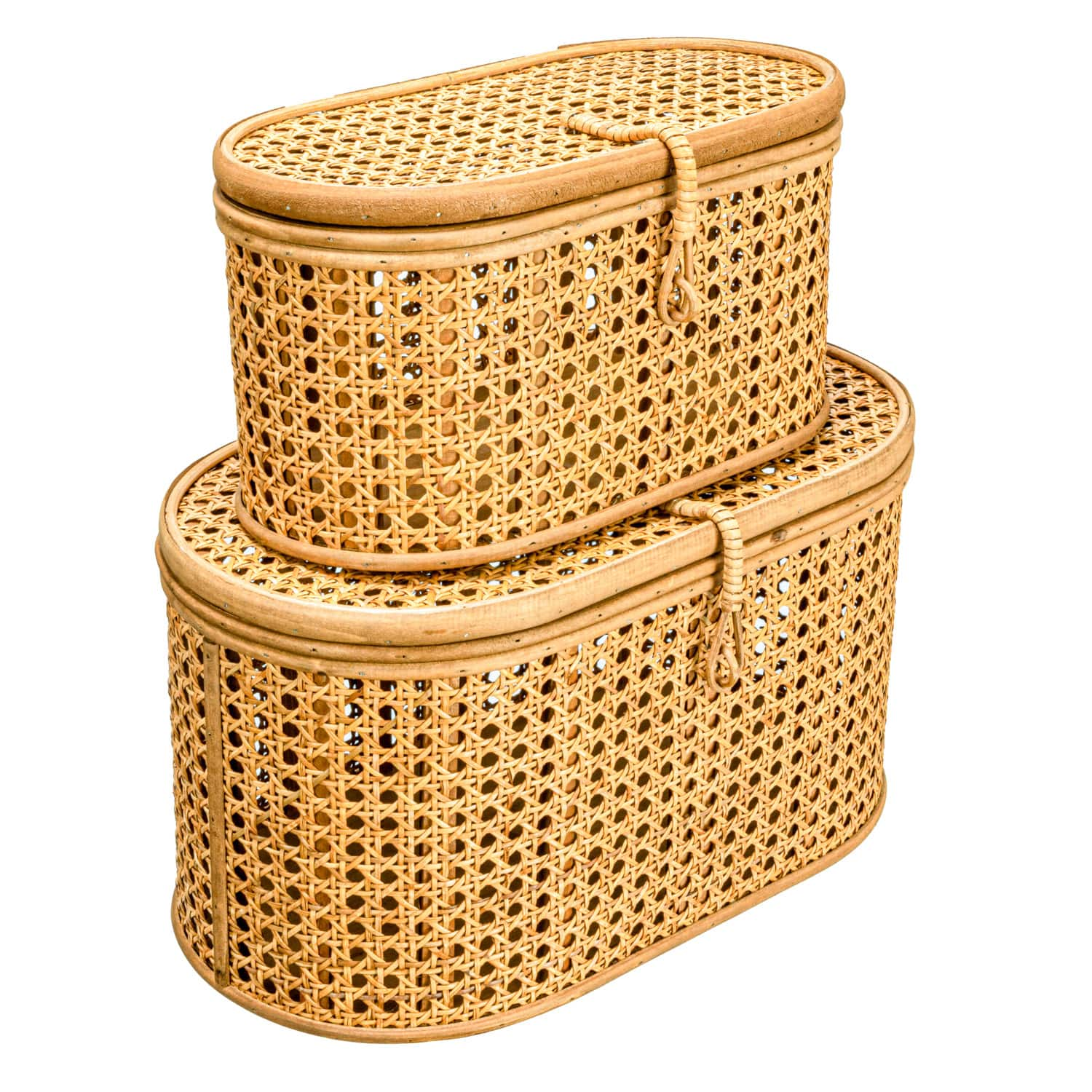 Modern Decorative Oval Woven Rattan Storage Box Set | Michaels