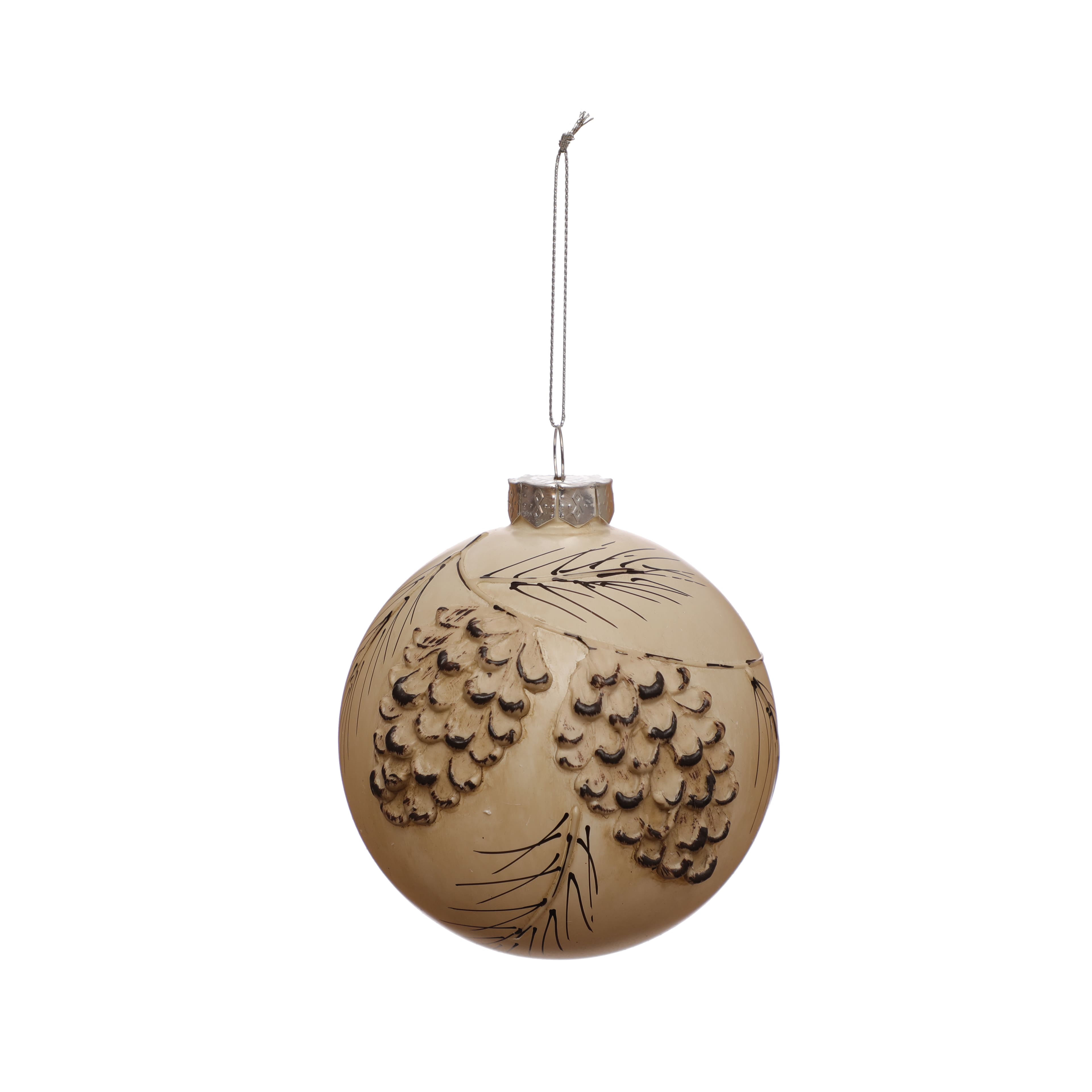 4.75&#x22; Brown Pinecone Glass Ball Ornament by Ashland&#xAE;