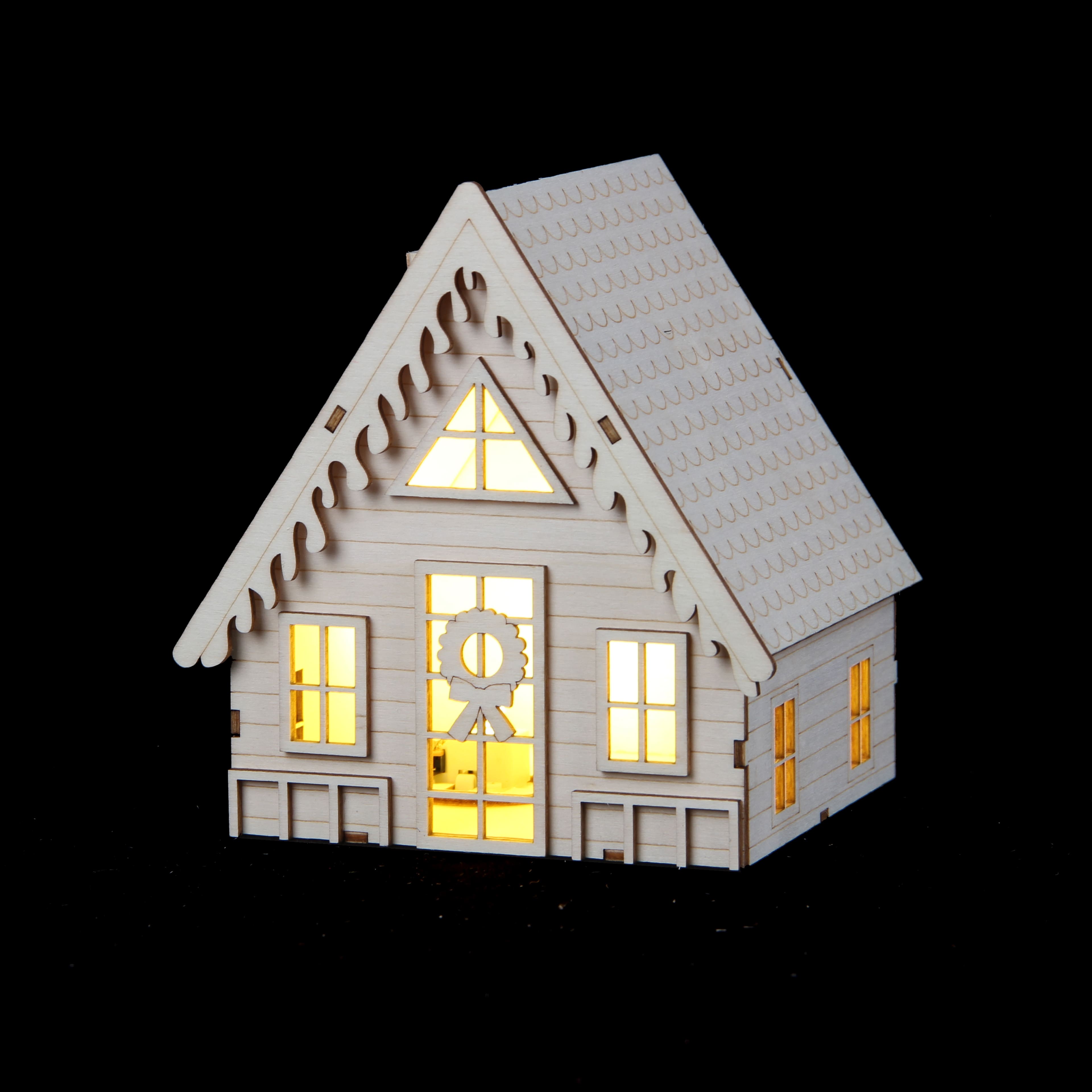 6&#x22; DIY LED Wood Village A-Frame House by Make Market&#xAE;