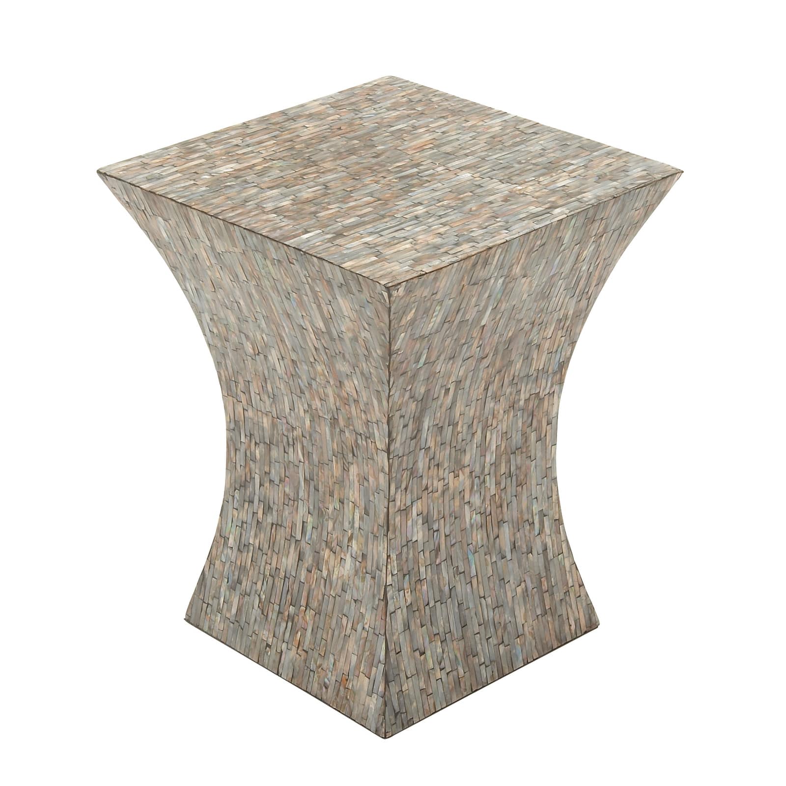 19'' Mussel Shell and Wood Contemporary Accent store Table