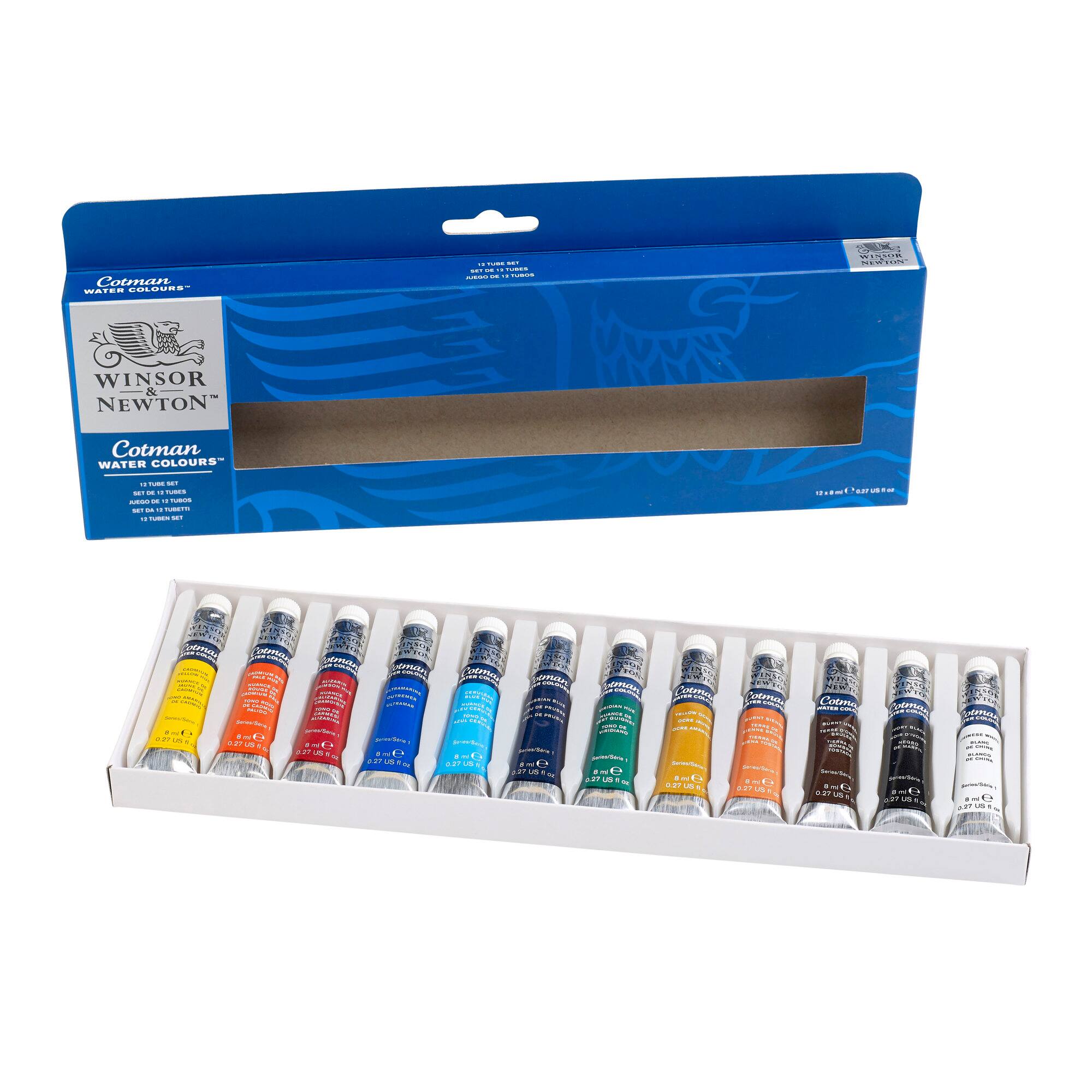 Winsor & Newton Cotman Watercolor Tube Set - Tube Travel Set, Assorted  Colors, Set of 12