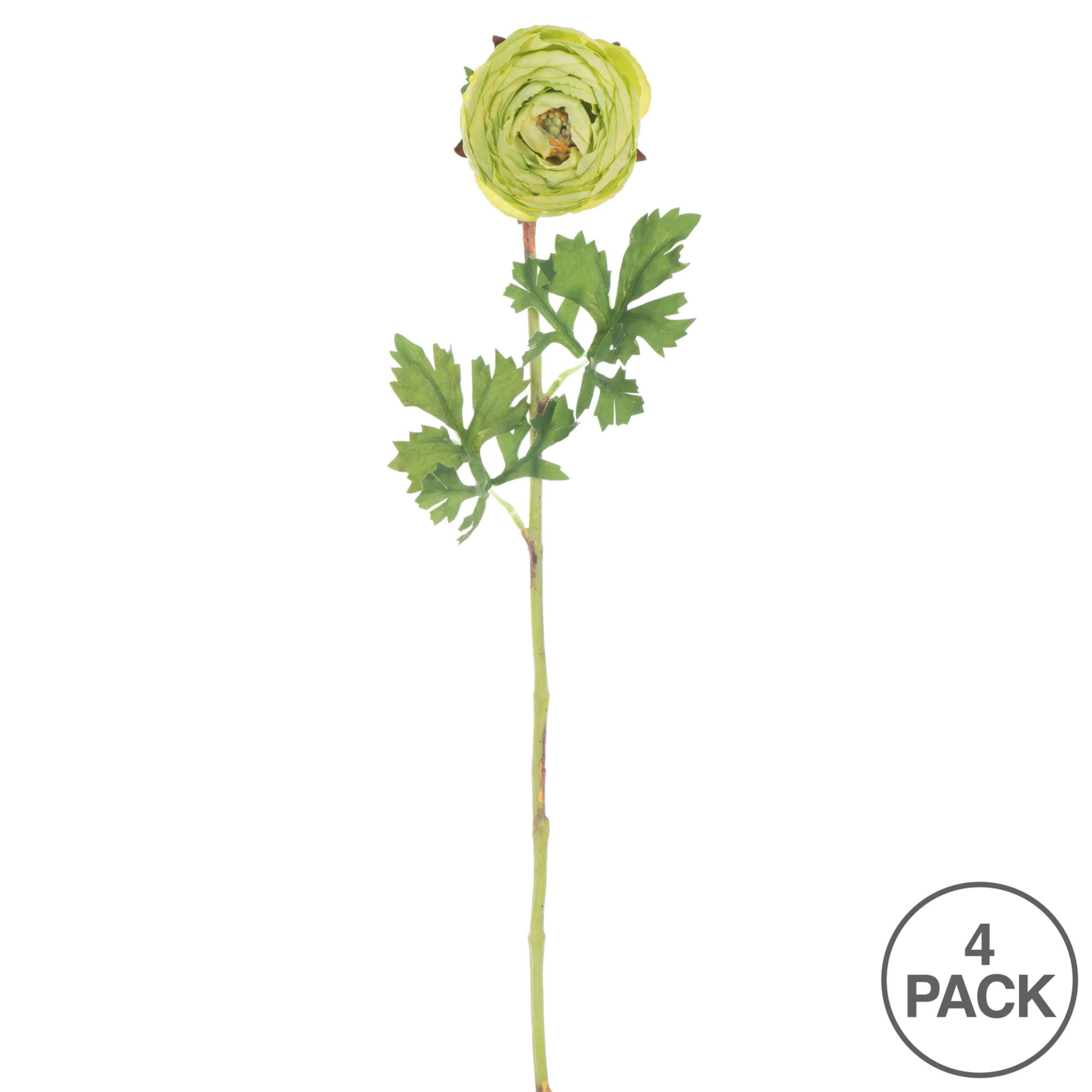 23" Green Ranunculus Artificial Stem, 4ct.