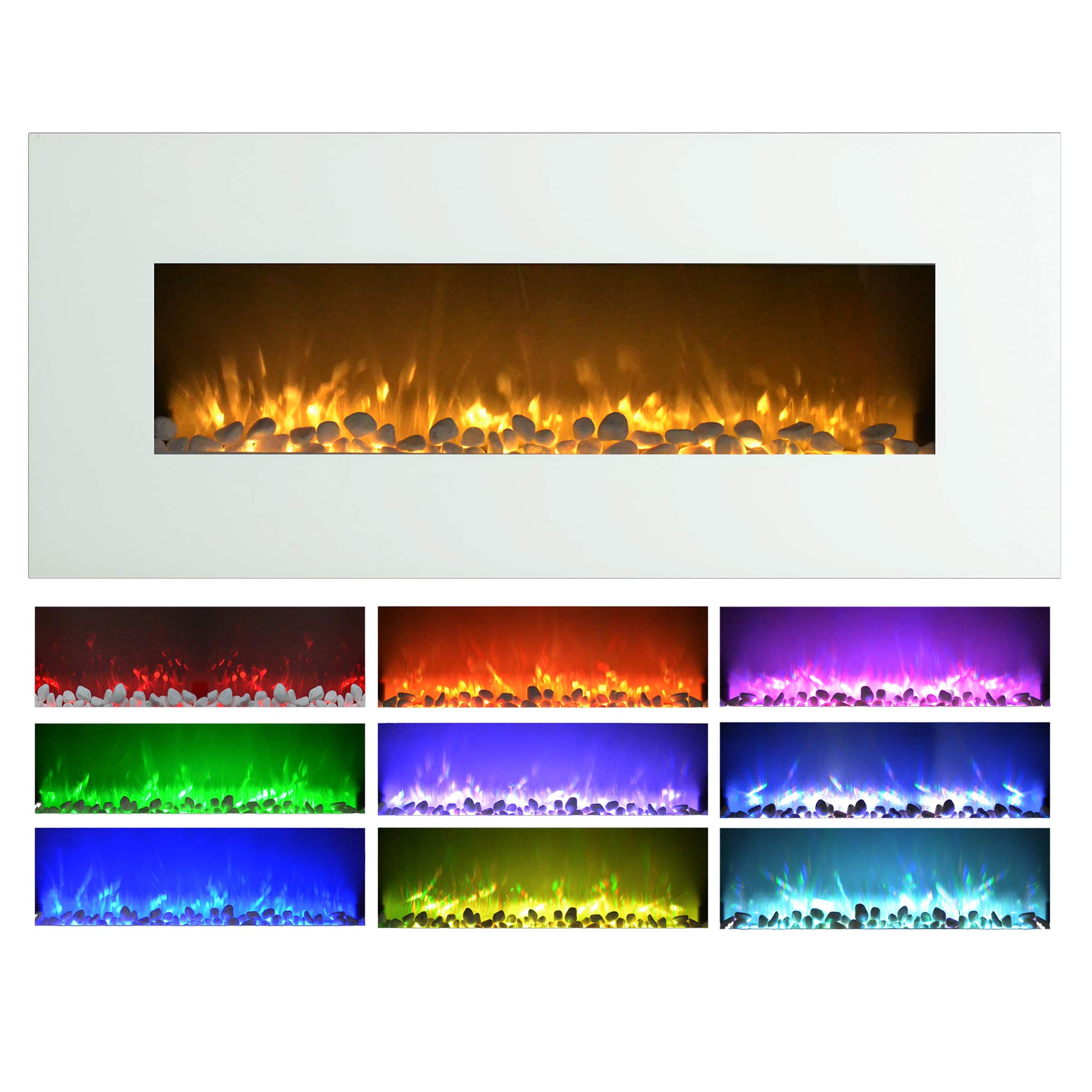 Hastings Home 50&#x22; White Electric Fireplace