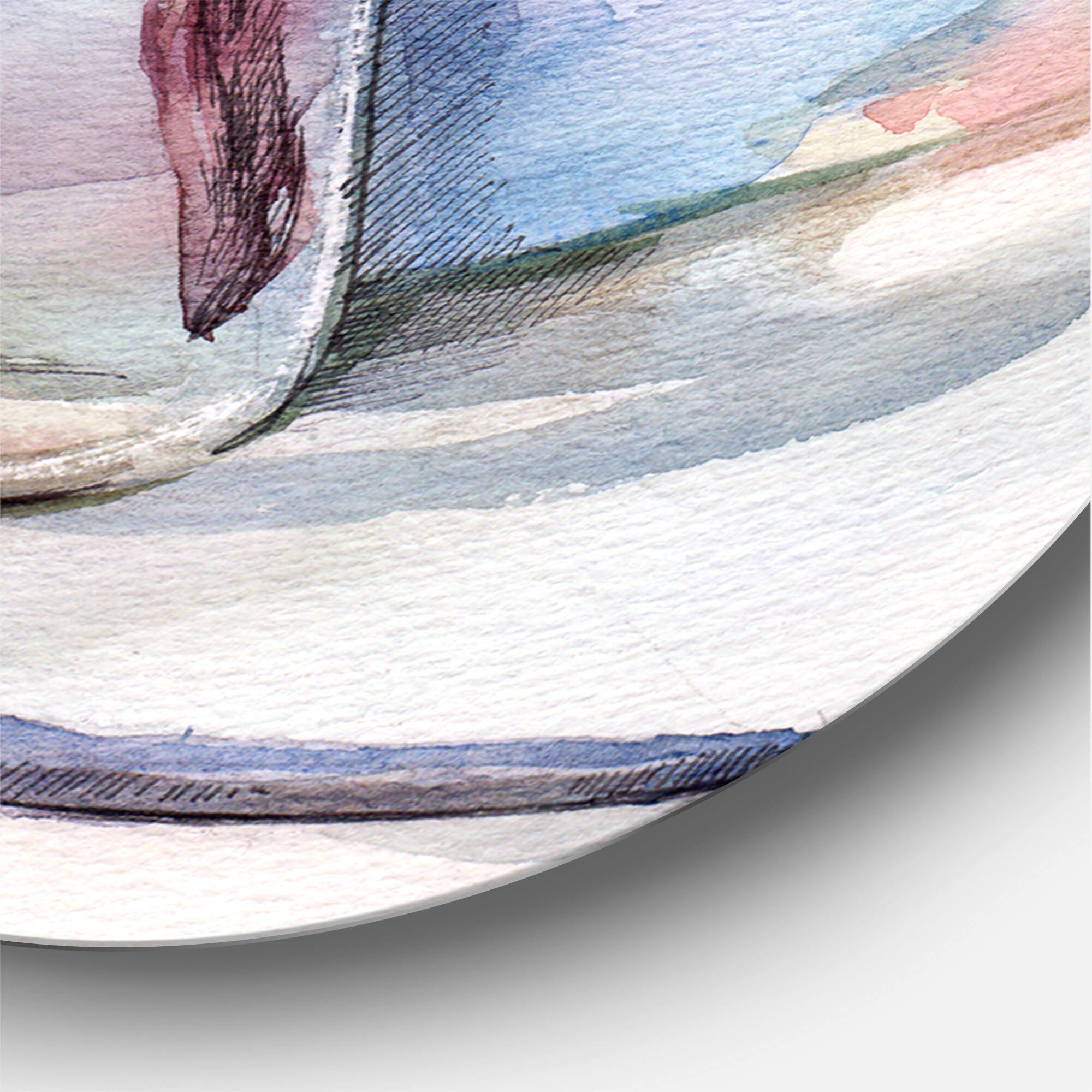 Designart - Cherry Blossom In Glass Jar - Farmhouse Metal Circle Wall Art