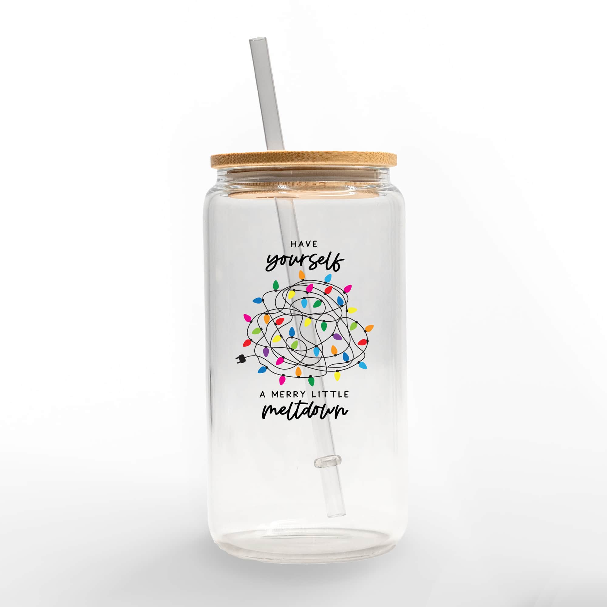 16oz. A Merry Little Meltdown Glass Can Tumbler